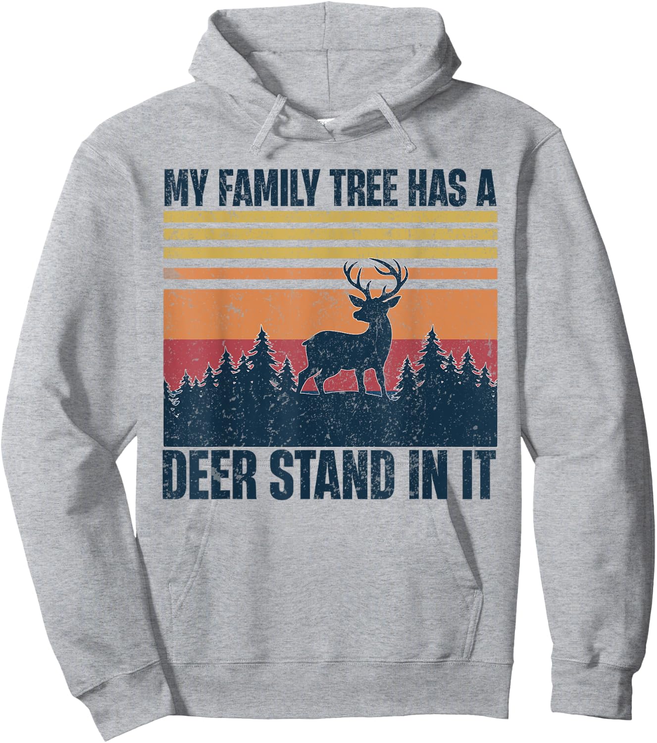 My Family Tree Has A Deer Stand In It Vintage Deer Hunting Hoodie - Hoodie | Ash