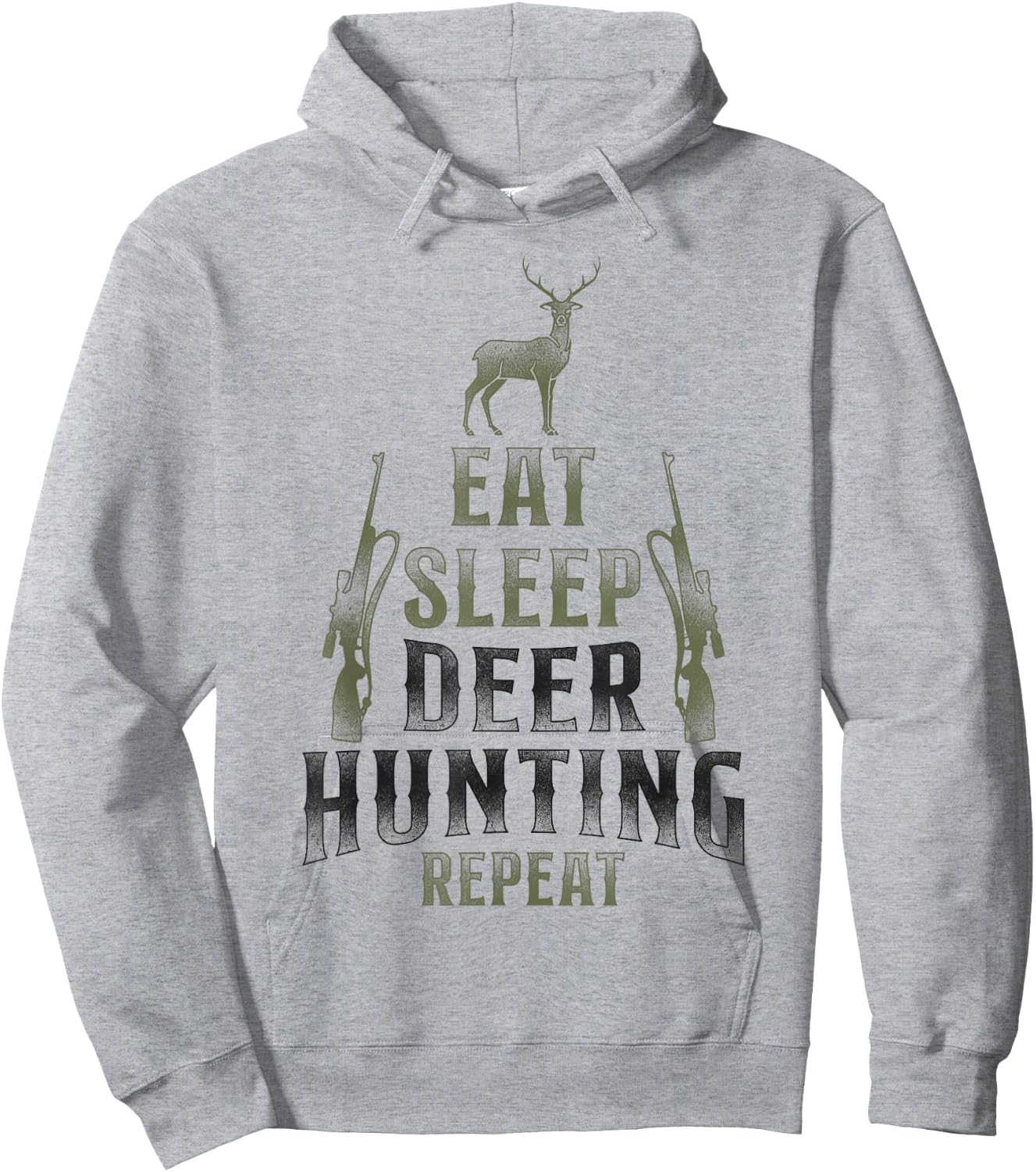 Buck Deer Hunting Hunter Vintage Eat Sleep Deer Hunting Hoodie - Hoodie | Ash