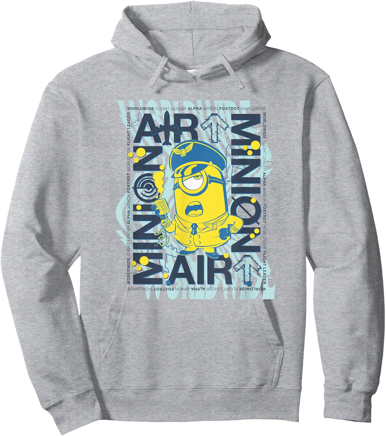 Minions Stuart Air Minion Pilot Poster Hoodie - Hoodie | Ash