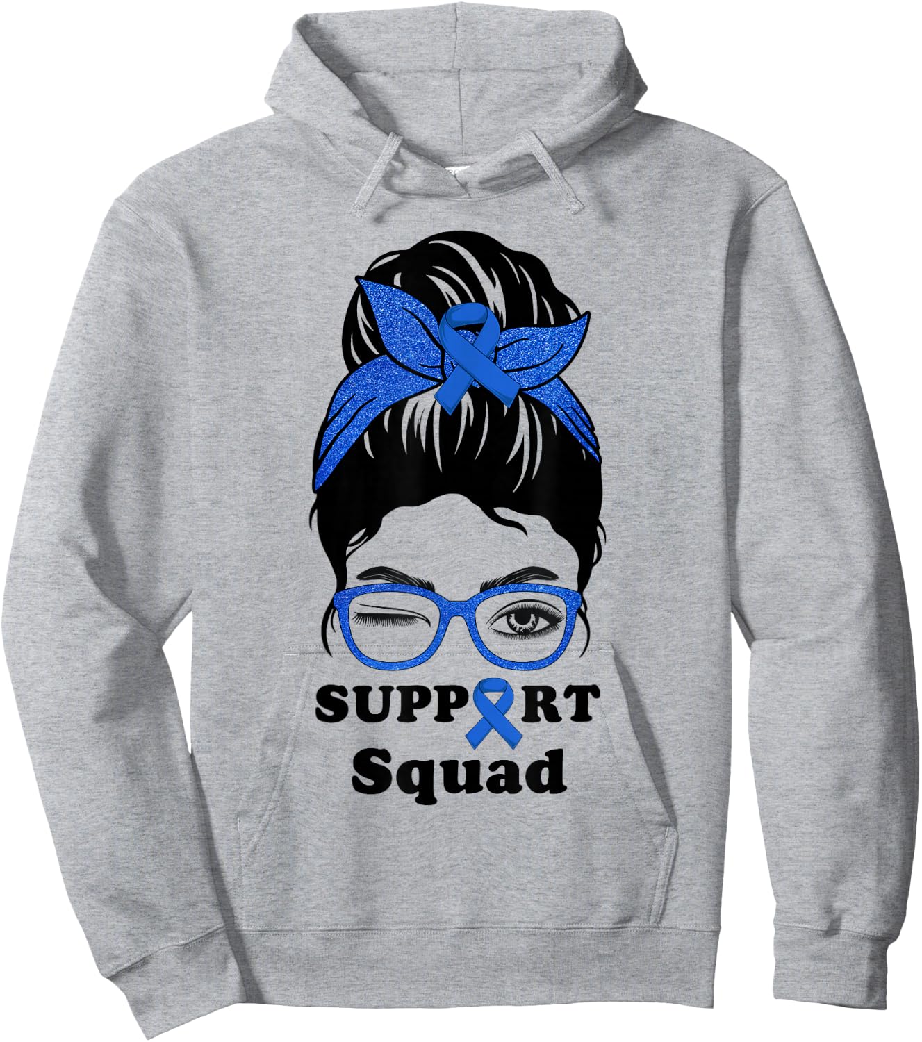 Support Squad Colorectal Colon Cancer Awareness Matching Fun Hoodie - Hoodie | Ash