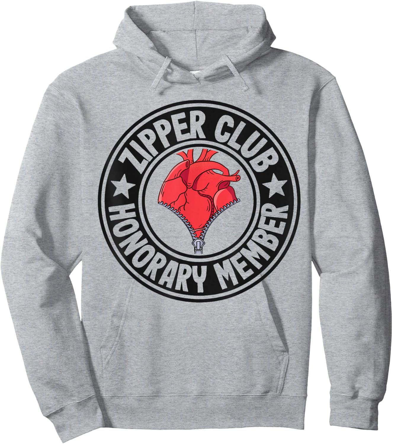 Zipper Club Honorary Member Bypass Open Heart Surgery Hoodie - Hoodie | Ash