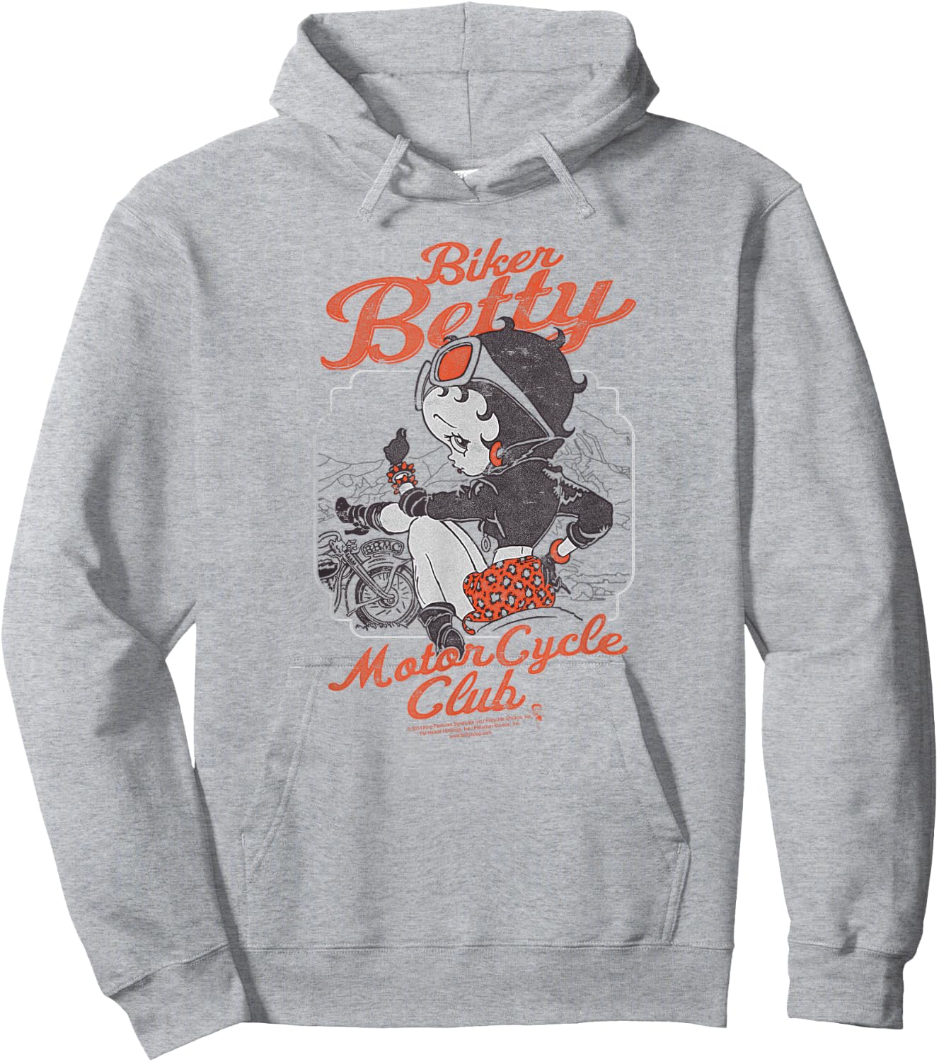 Betty Boop Motorcycle Club Hoodie - Hoodie | Ash