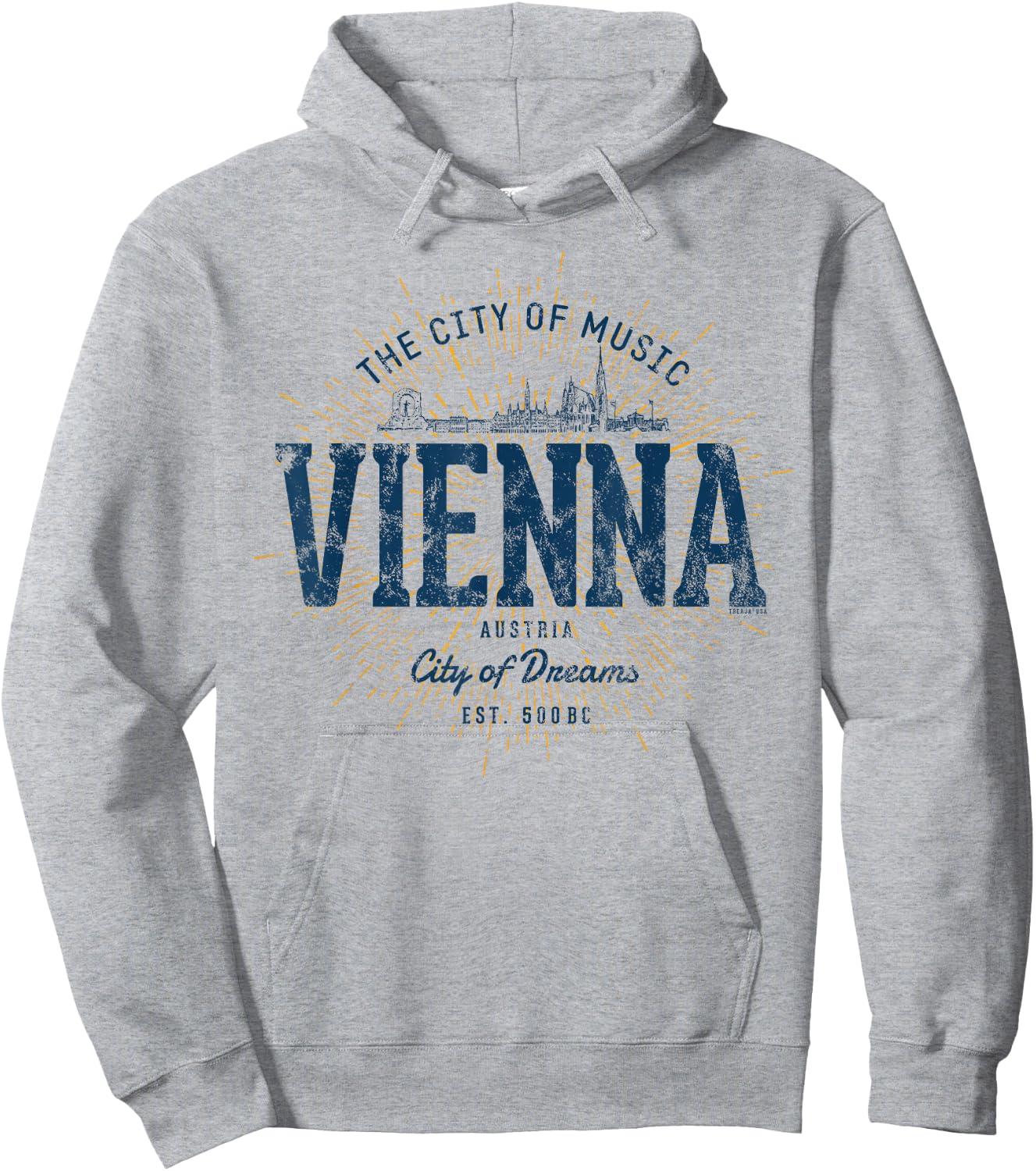 Vintage Vienna Retro Hoodie - Hoodie | Ash