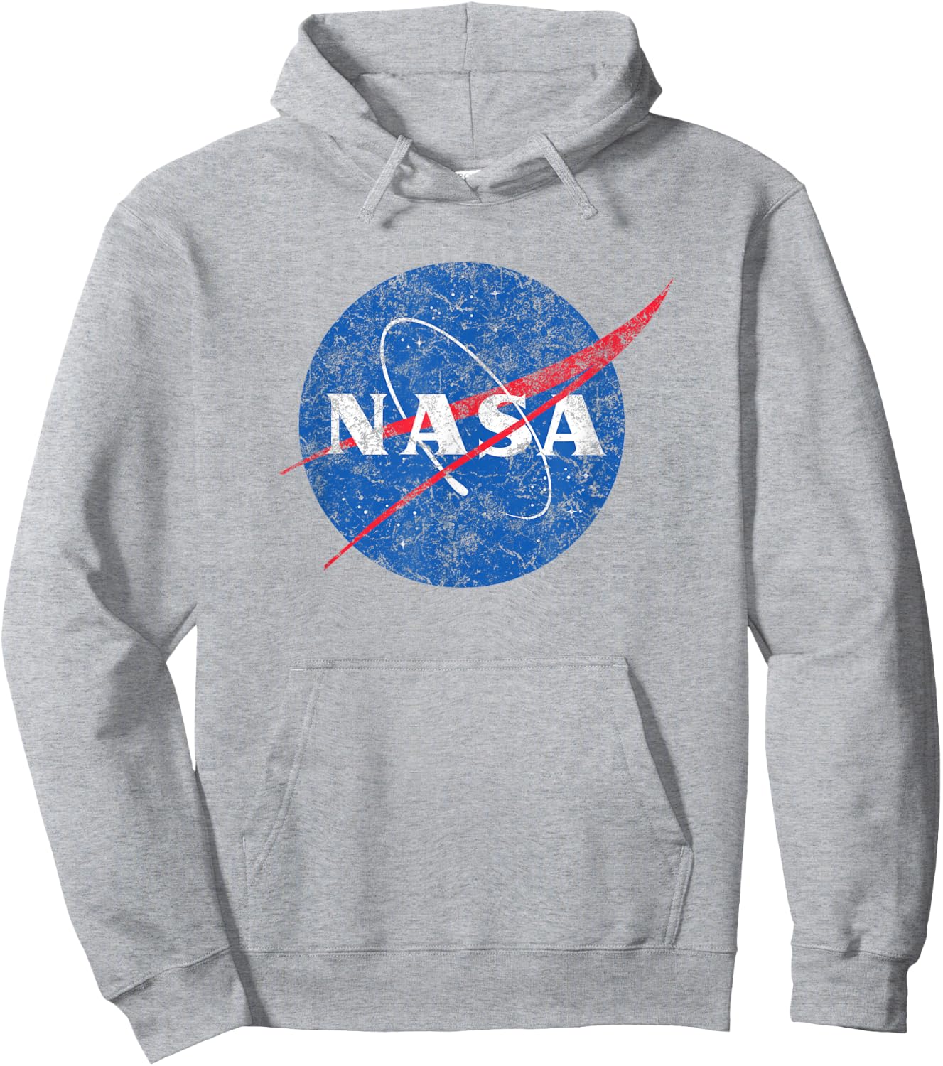 Officially Licensed NASA Meatball Logo Space Crew Distressed Hoodie - Hoodie | Ash