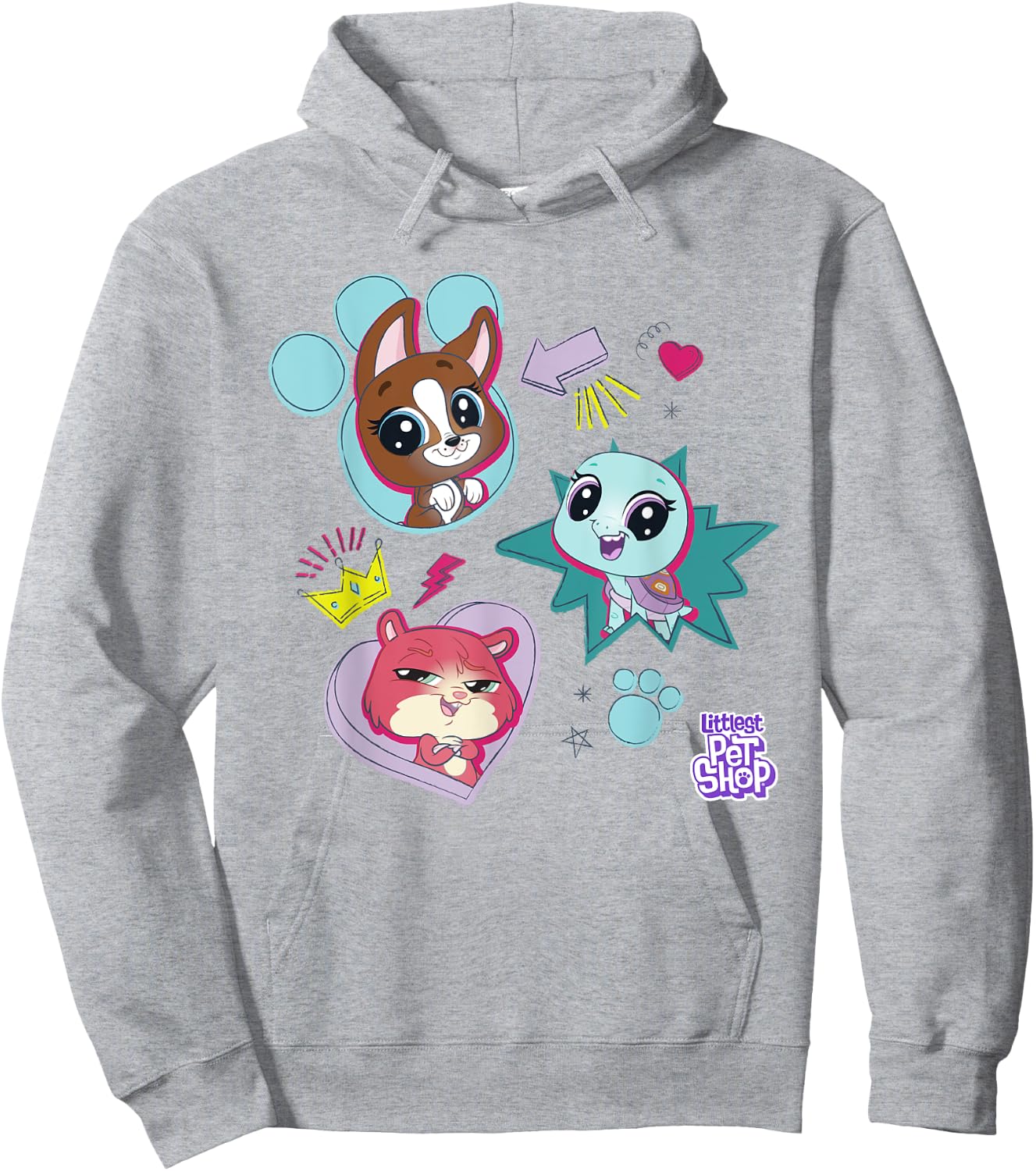 Littlest Pet Shop Pawsitively Cute Group Hoodie - Hoodie | Ash
