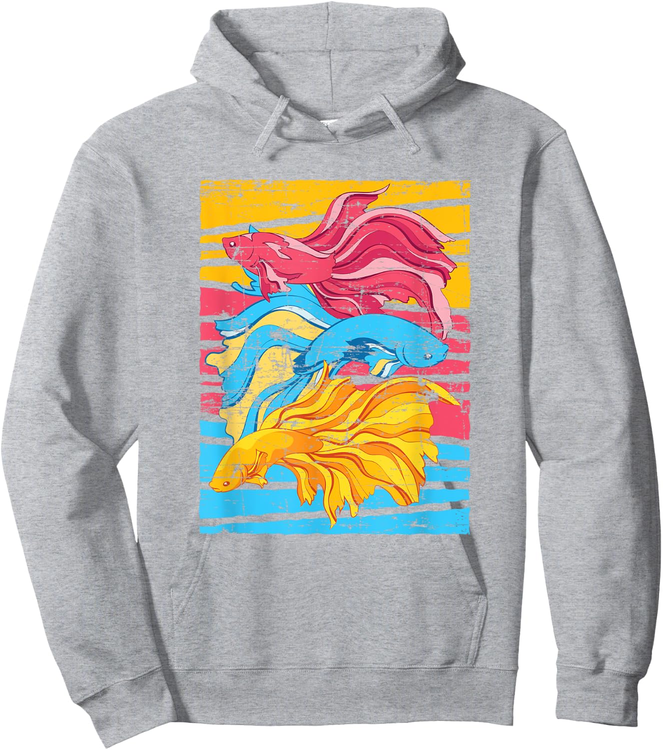 Freshwater Fish Lover Aquarium Owner Colorful Betta Fish Hoodie - Hoodie | Ash