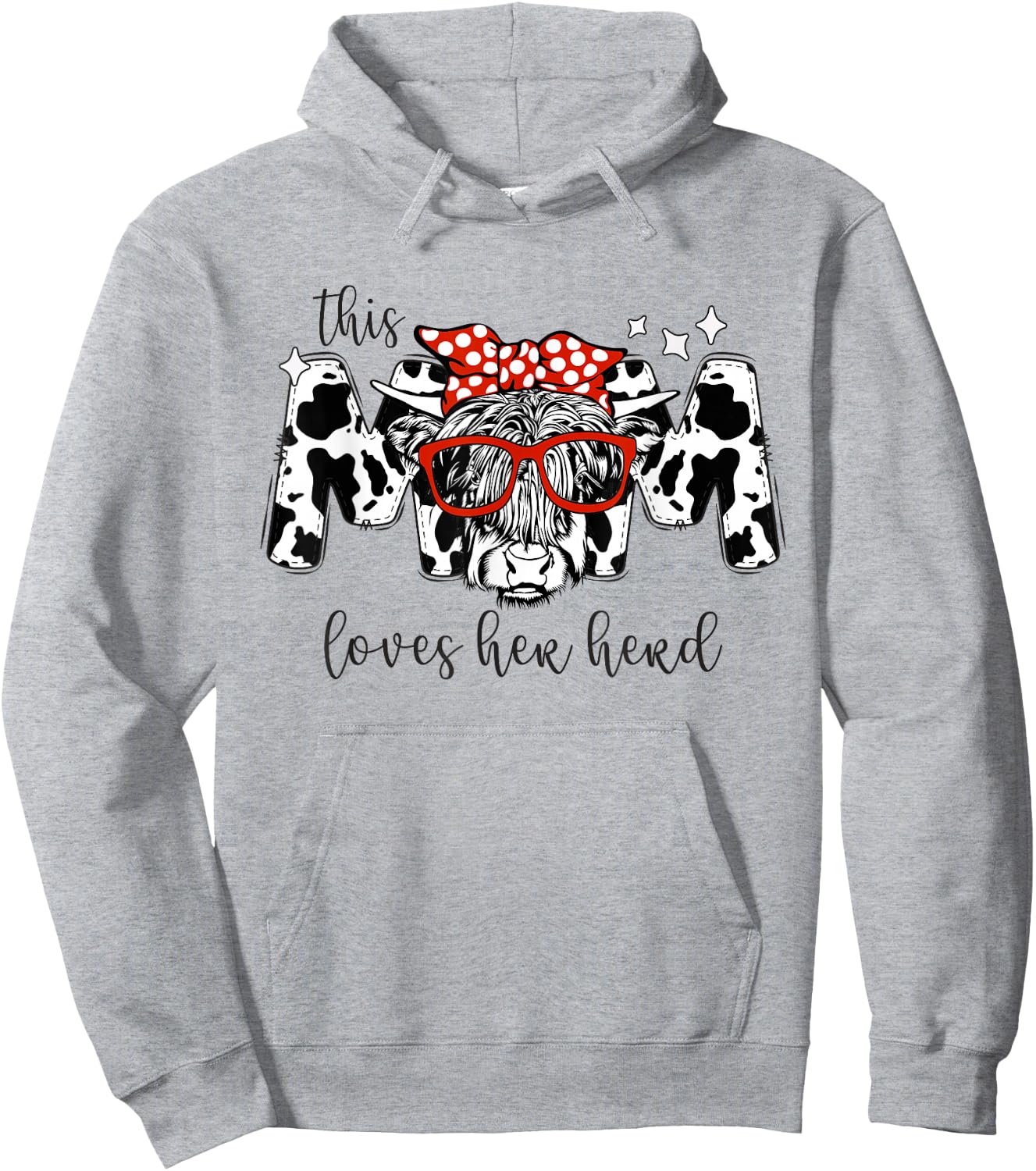 This Mom Loves Her Herd Cowgirl Mother's Day Women Boy Girl Hoodie - Hoodie | Ash