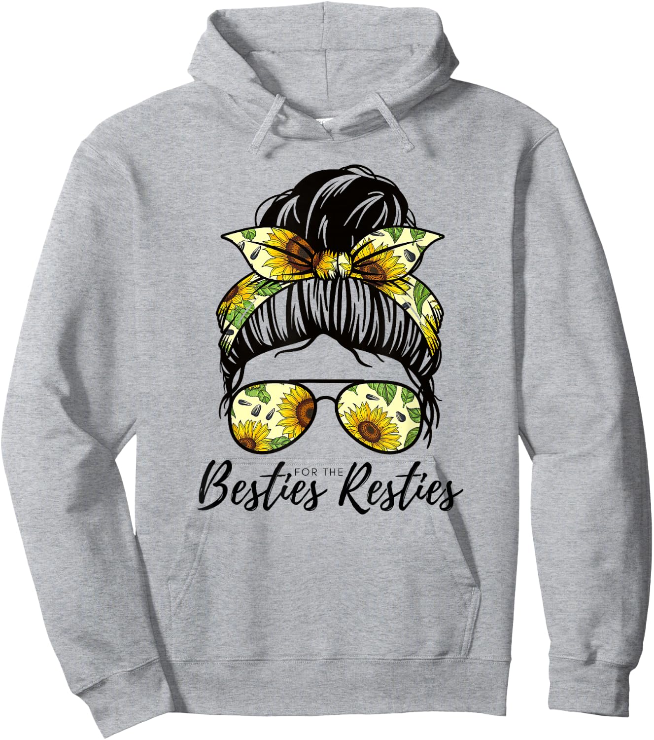 Besties For The Resties Hair Bandana Fits Mum and Me Hoodie - Hoodie | Ash