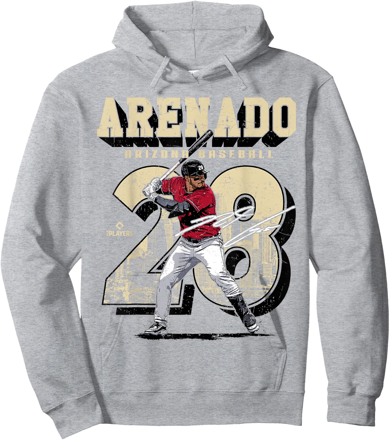 Nolan Arenado | Arizona D MLB Baseball Players | MLBNOA206M Hoodie - Hoodie | Ash
