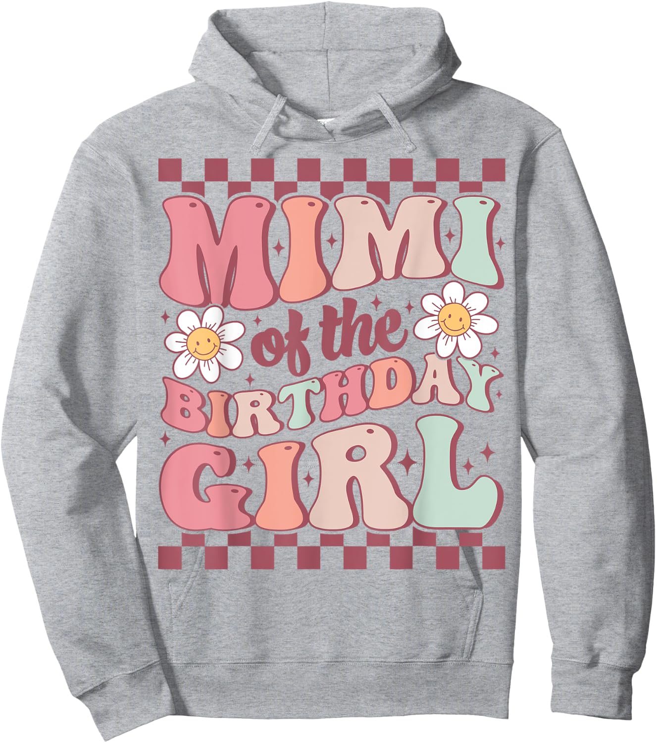Mimi of The Birthday Girl Cute Family Groovy Birthday Party Hoodie - Hoodie | Ash