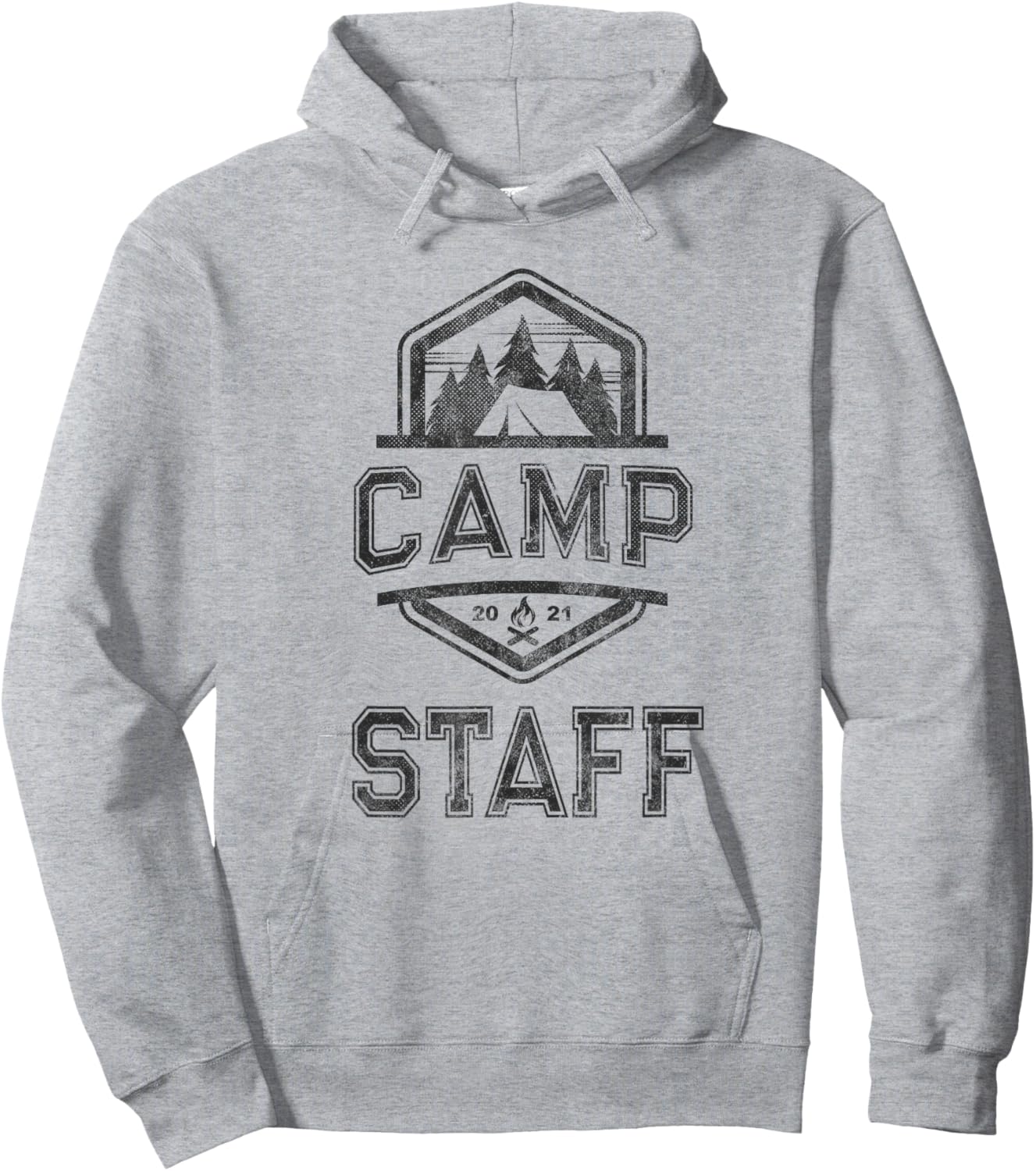 Vintage CAMP STAFF Campground Crew Campsite Team Camping Hoodie - Hoodie | Ash