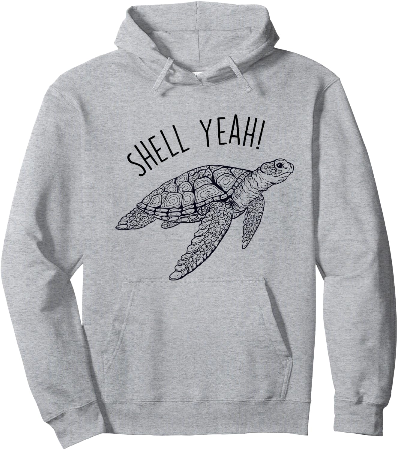Shell Yeah Funny Sea Turtle Earth Day Save the Ocean Hoodie - Hoodie | Ash