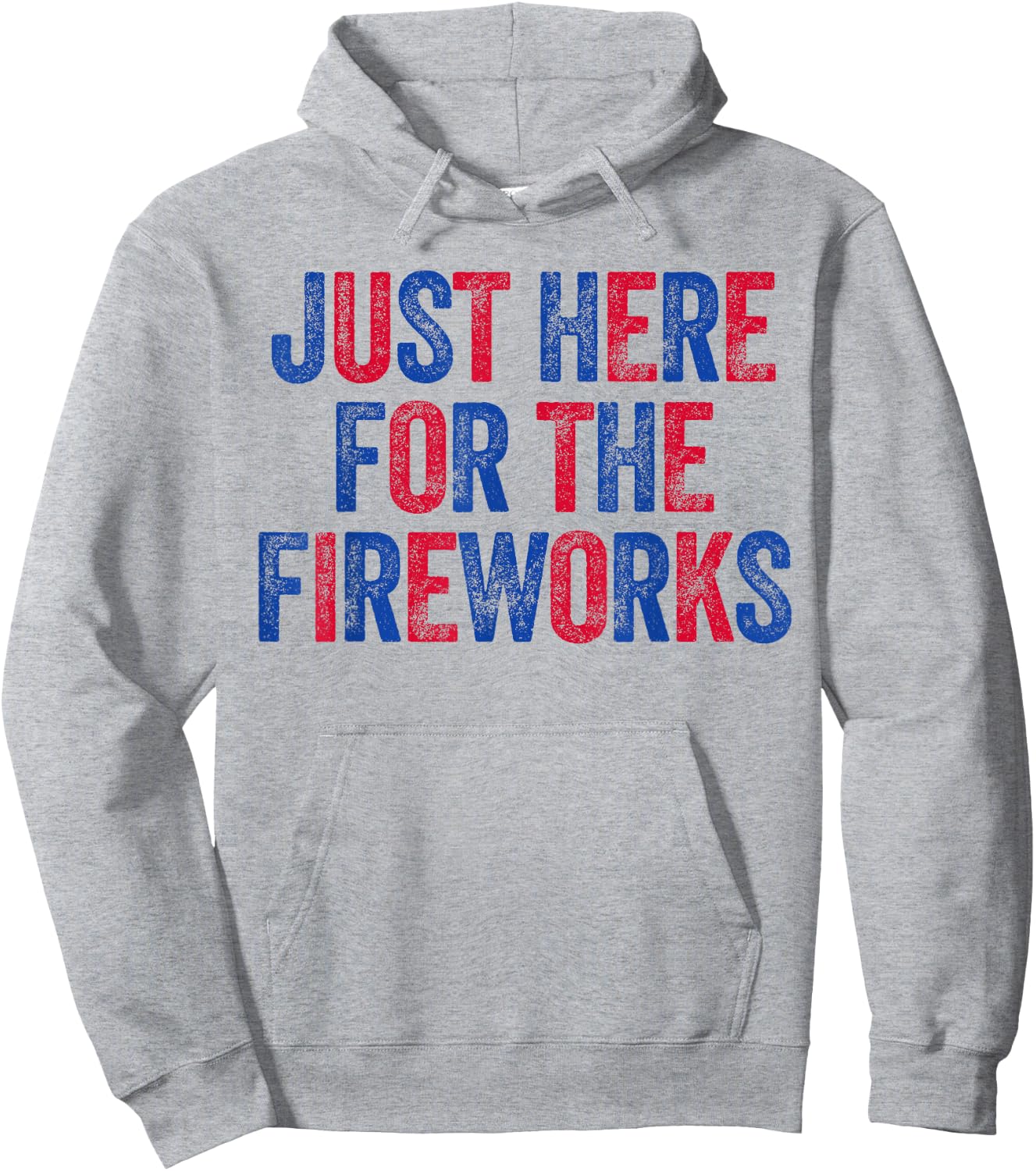 I'm Just Here for The Fireworks Matching Couples 4th of July Hoodie - Hoodie | Ash