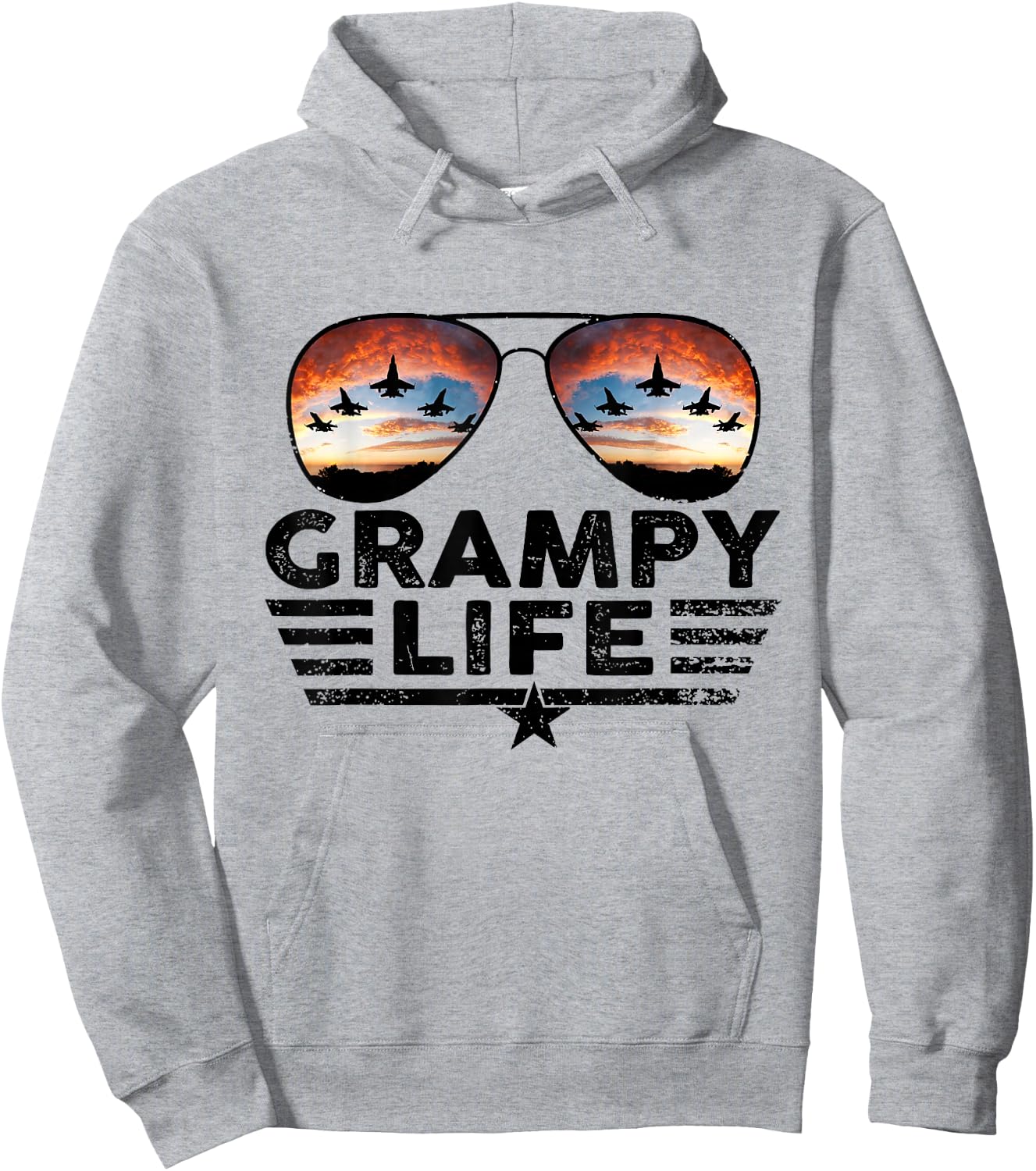 Pilot Grampy Shirt, Cool Grampy Pilot Sunglasses Hoodie - Hoodie | Ash