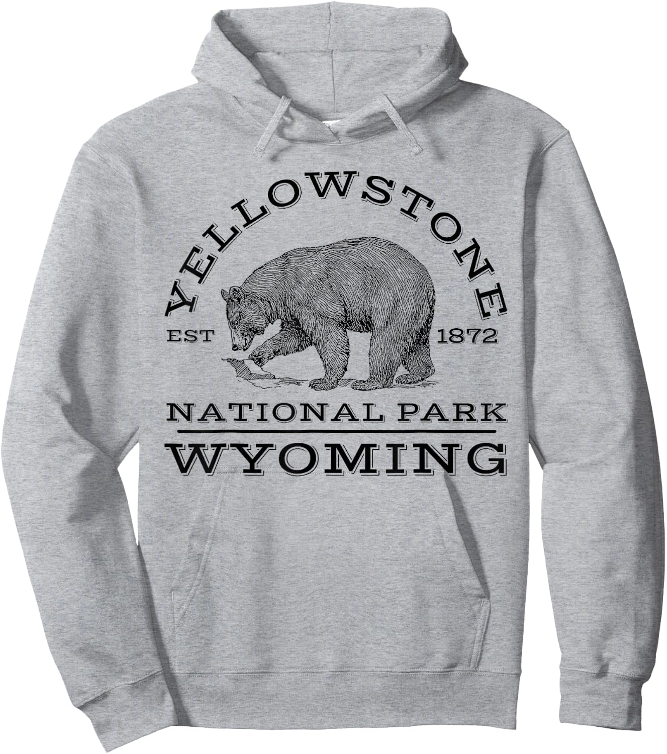 Yellowstone National Park Bear Wyoming Hike Outdoors Hoodie - Hoodie | Ash