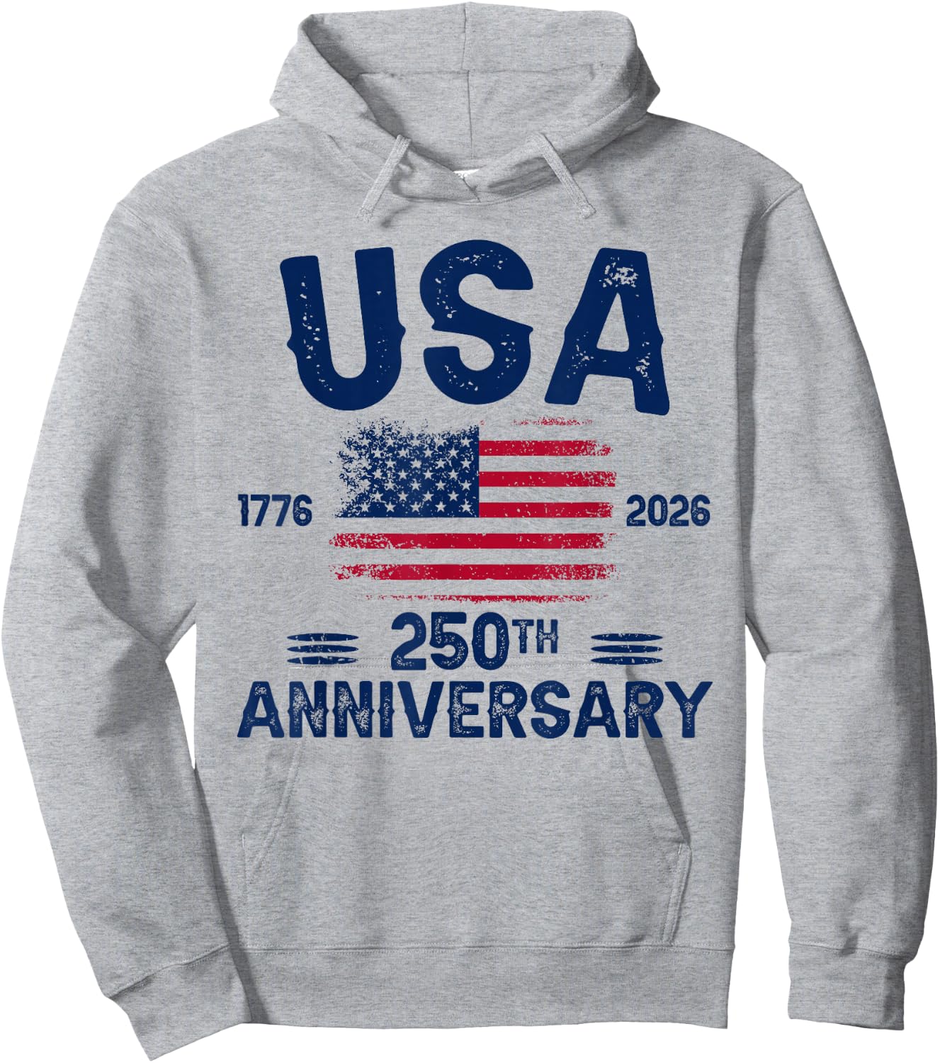 4th of July America US Flag Patriotic 250th Anniversary USA Hoodie - Hoodie | Ash