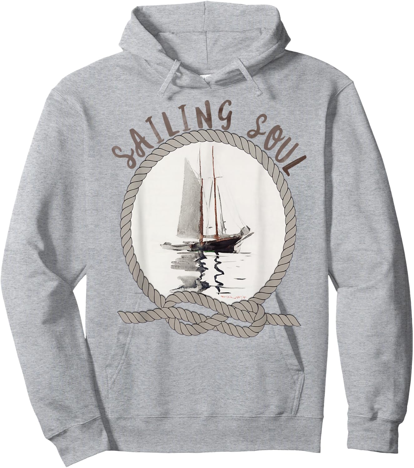 "Sailing Soul" Sailboat Reflections Sailors and Sailing Hoodie - Hoodie | Ash