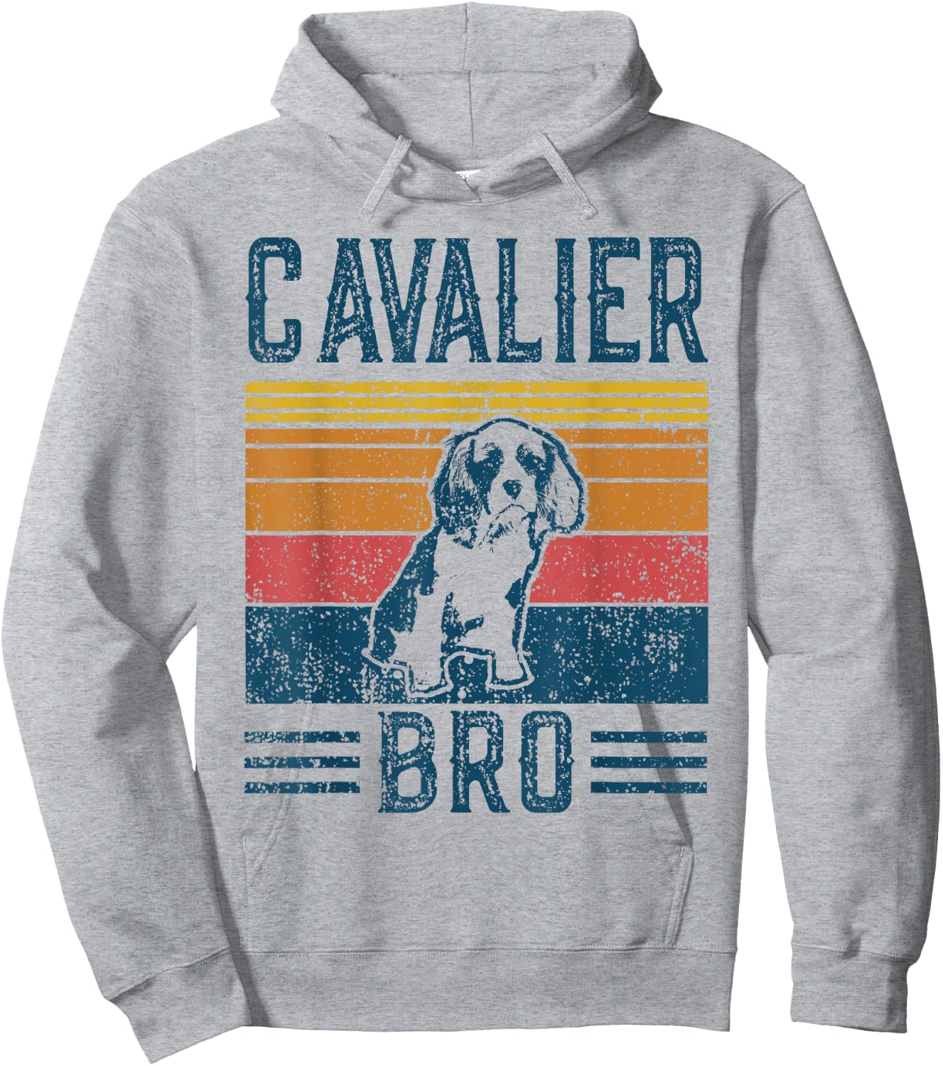 Dog Cavalier Bro - Vintage Cavalier Bro Hoodie - Hoodie | Ash