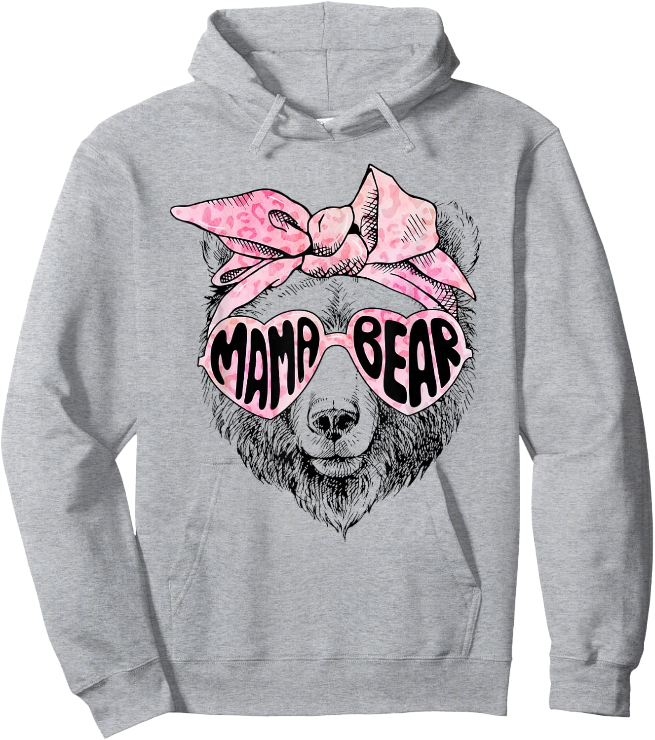 Mama Bear Face Sunglasses Grandma Mom Mommy Mother's Day Hoodie - Hoodie | Ash