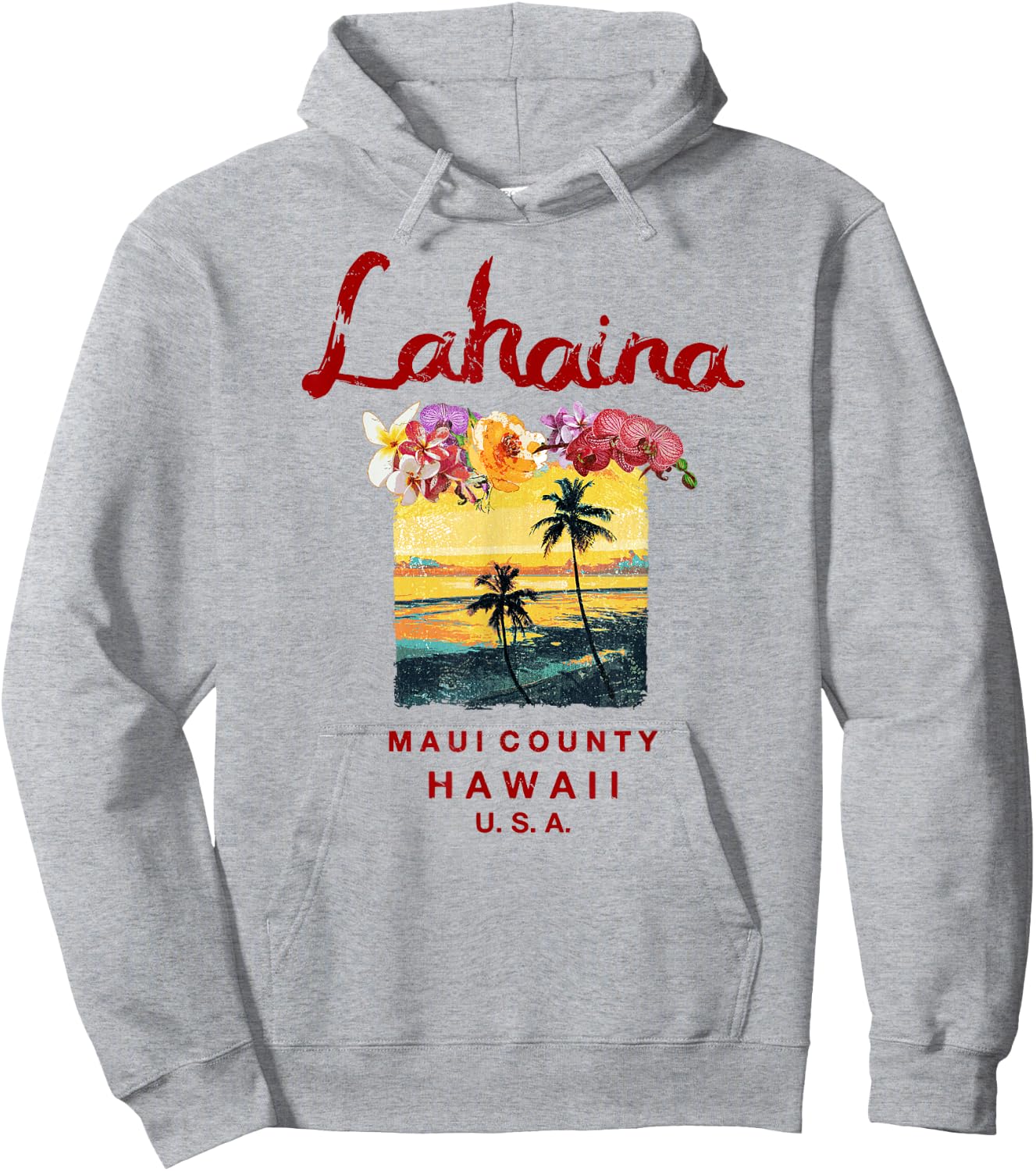 Hawaii Lahaina Maui Vintage Hawaiian Hoodie - Hoodie | Ash