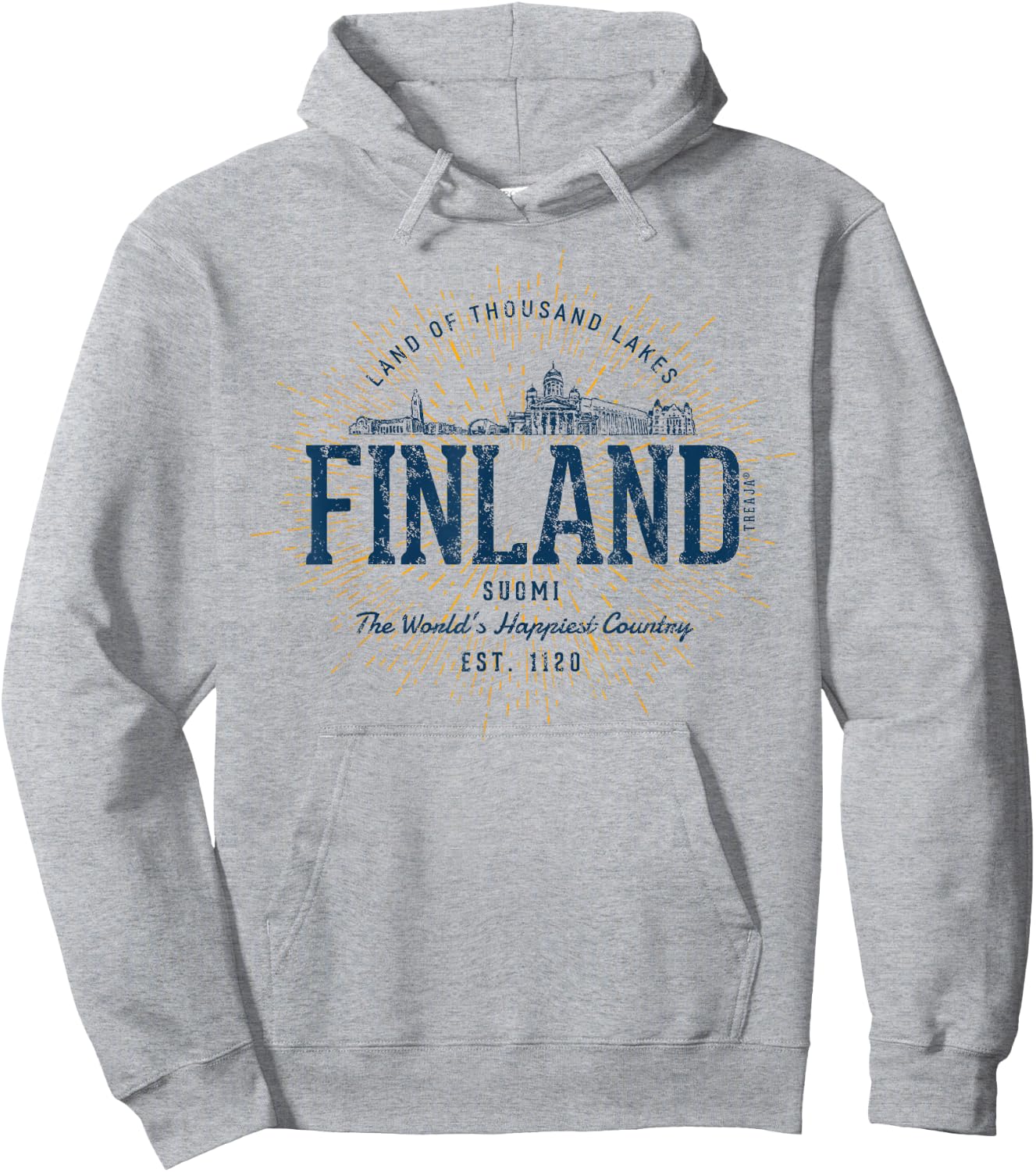 Retro Style Vintage Finland Hoodie - Hoodie | Ash