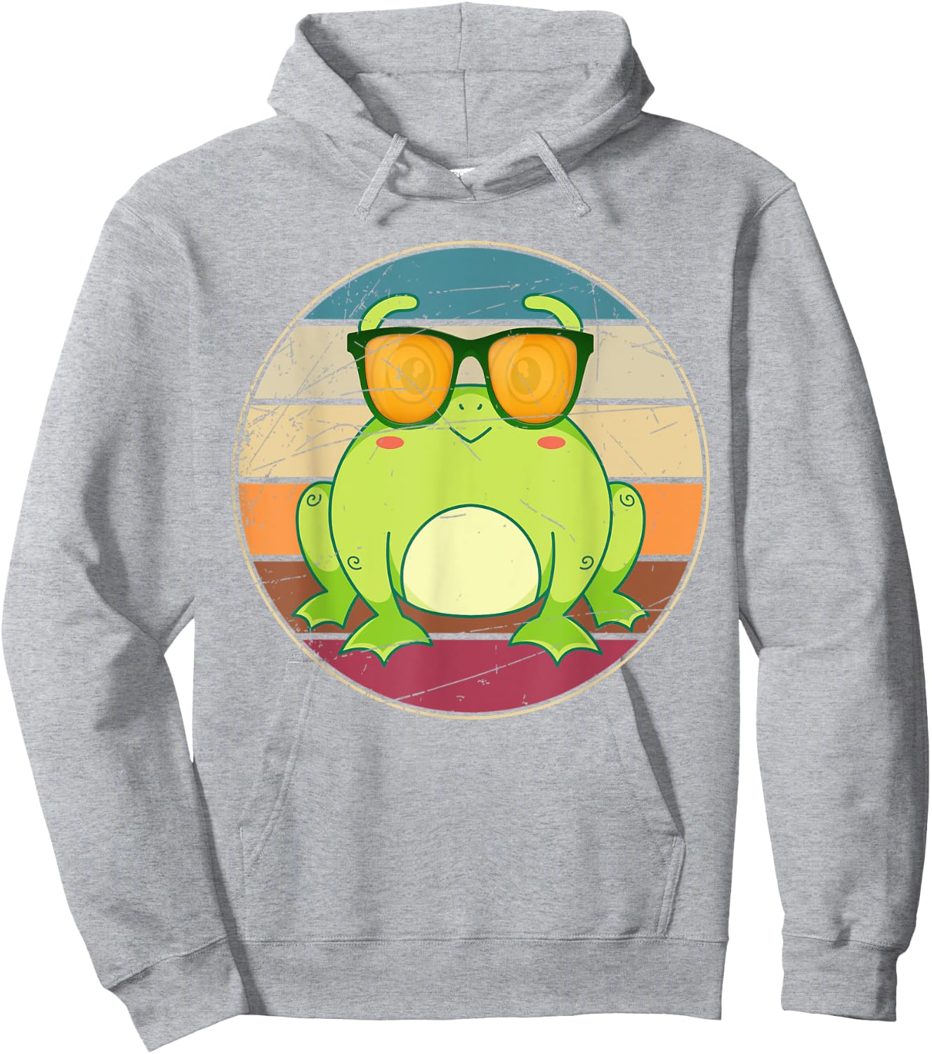 Funny Amphibian Frog Lover Animal Sunglasses Retro Frog Hoodie - Hoodie | Ash