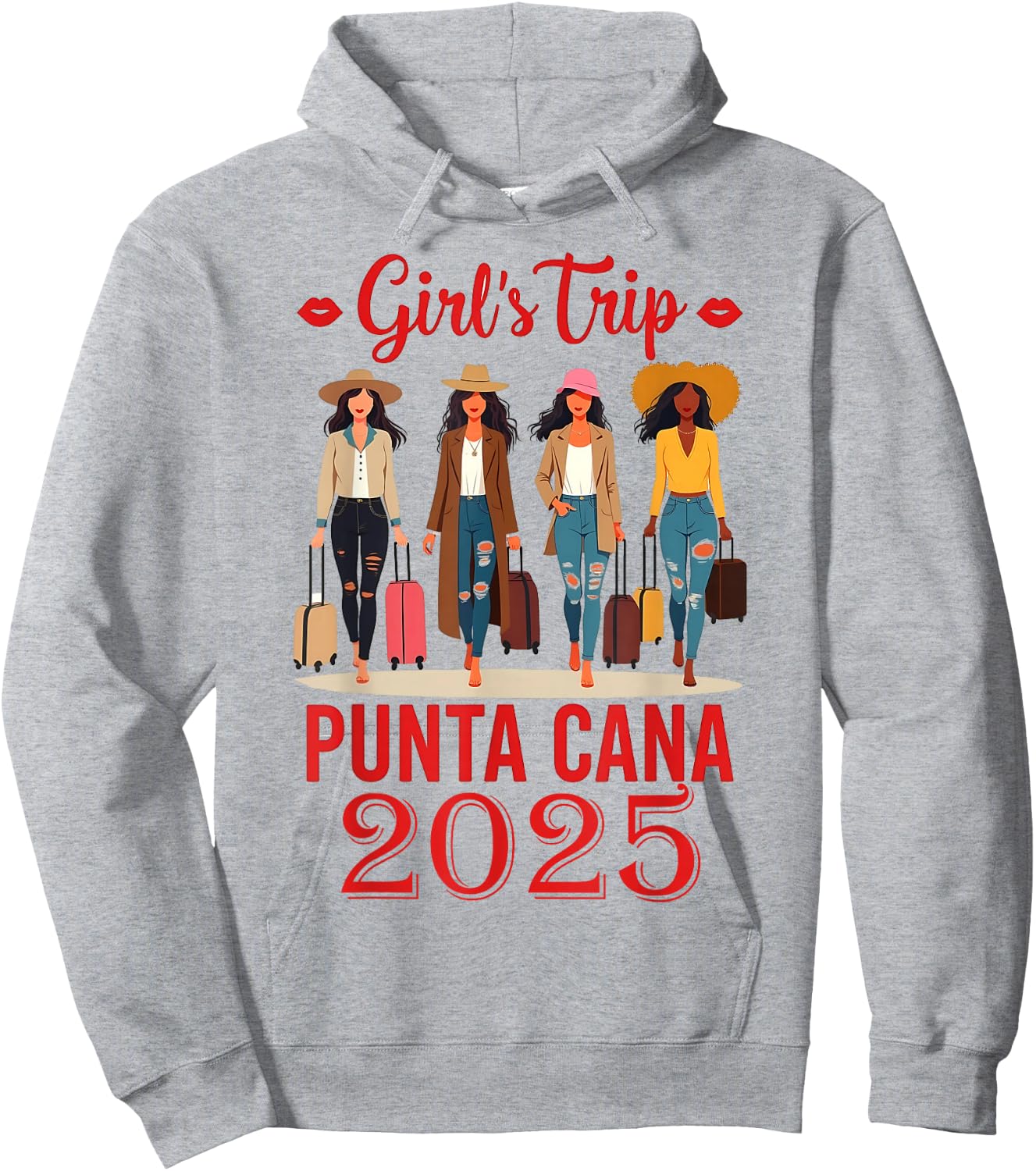 Punta Cana Girls Trip 2025 Funny Vacation Hoodie - Hoodie | Ash