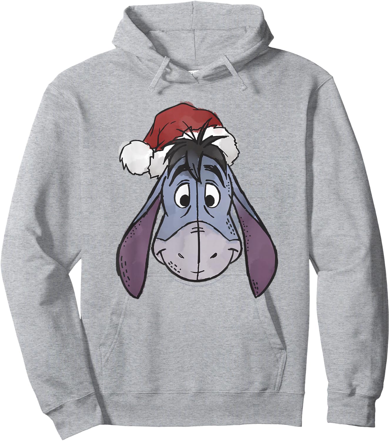 Disney Winnie The Pooh Christmas Eeyore Santa Hat Hoodie - Hoodie | Ash