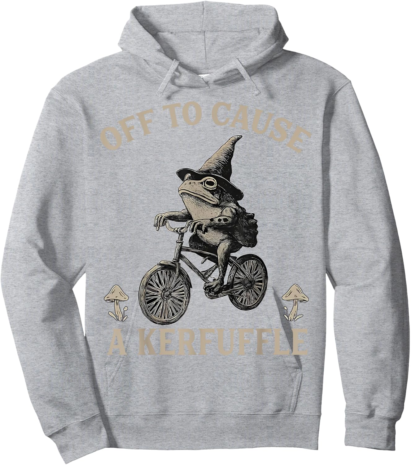 Sarcasm Frog Riding Bicycle Humor Off To Cause A Kerfuffle Hoodie - Hoodie | Ash