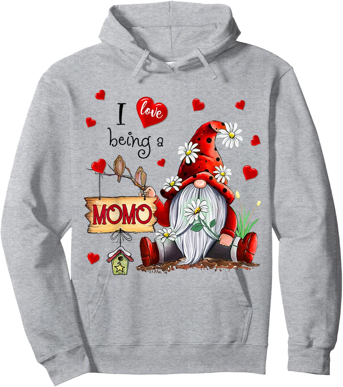 Grandma Gift - I love being a Momo Cute Hearts Hoodie - Hoodie | Ash