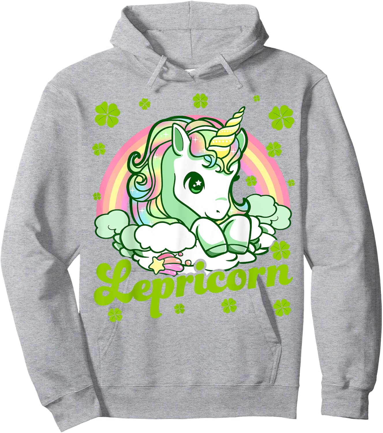 Lepricorn Rainbow St Patricks Day Unicorn Girls Kids Teacher Hoodie - Hoodie | Ash