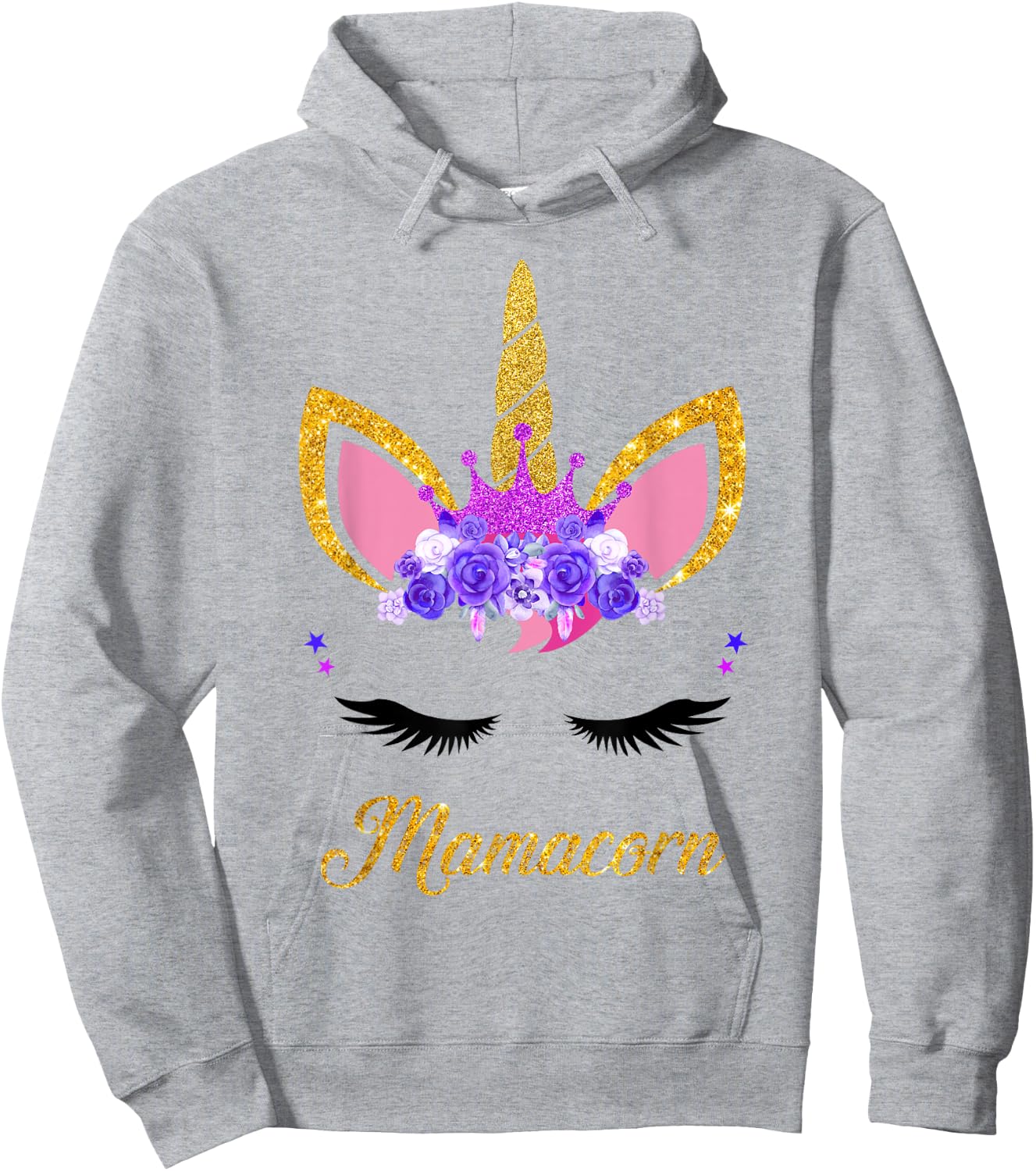 Mamacorn Cute Unicorn Mom Mother of the Unicorn Girl Mommy Hoodie - Hoodie | Ash