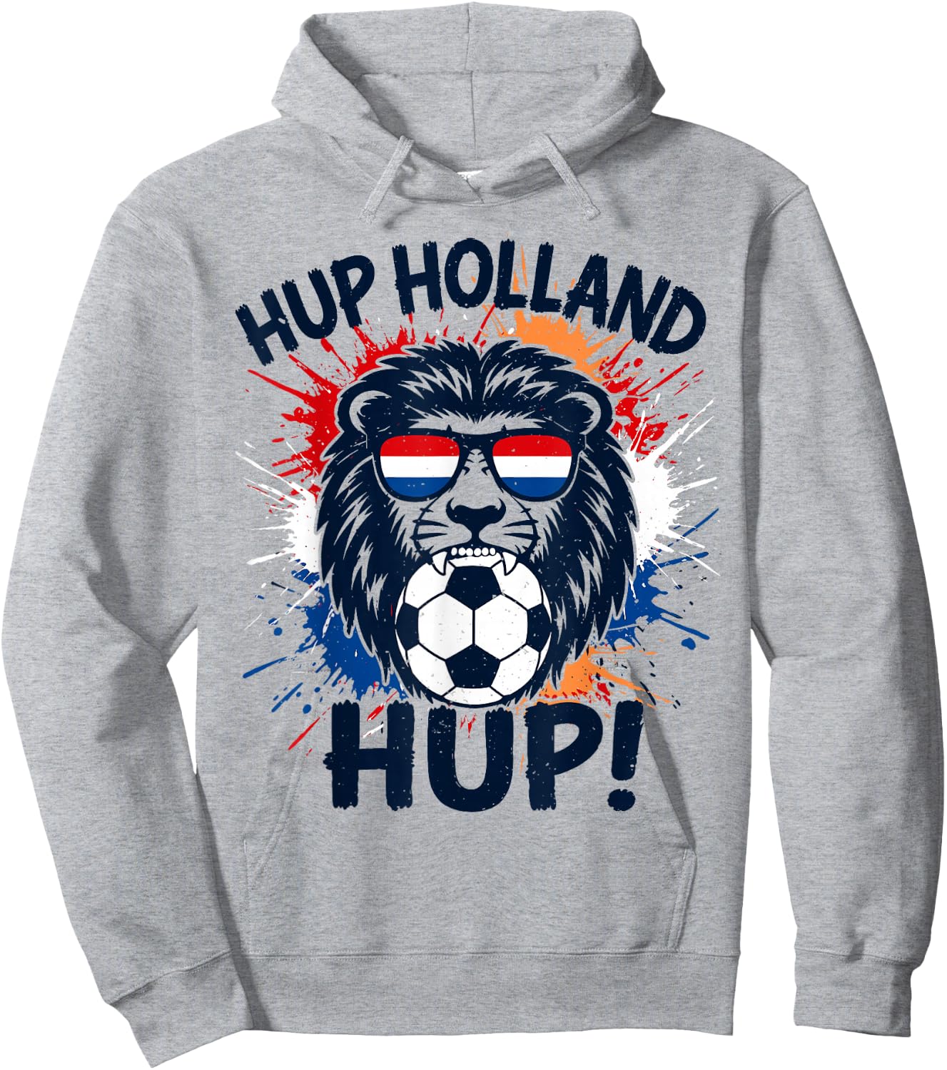Hup Holland, Netherlands Flag Lion, Nederland Dutch Orange Hoodie - Hoodie | Ash