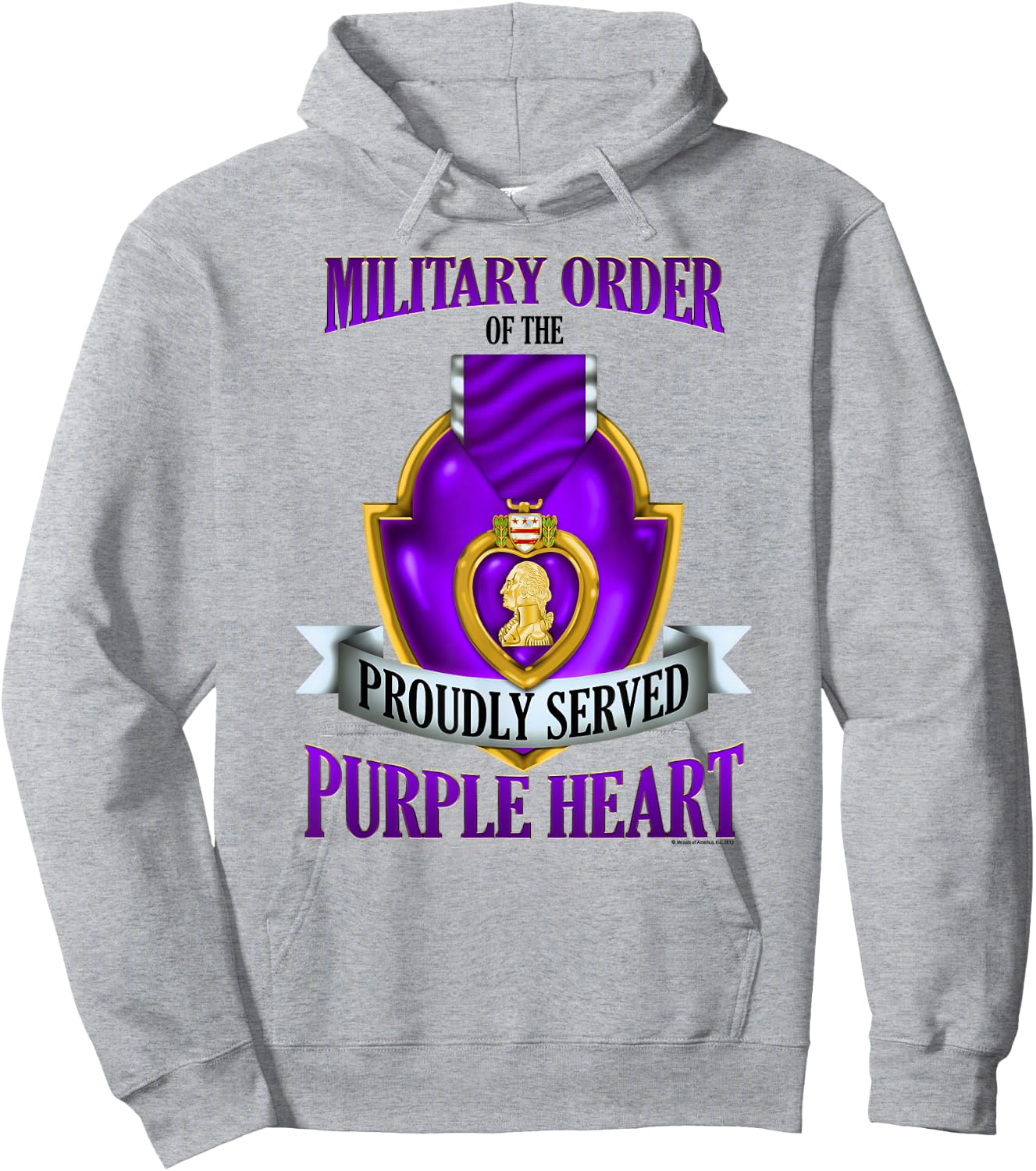 Military Order of the Proudly Served Purple Heart Hoodie - Hoodie | Ash