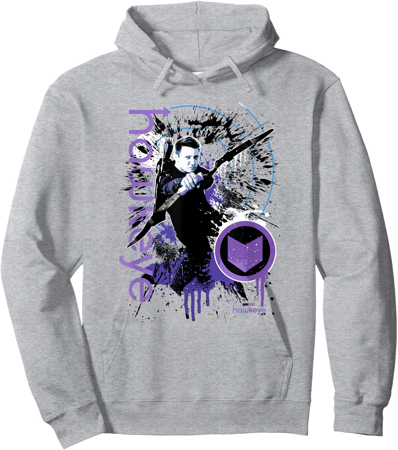 Marvel Hawkeye Disney Plus Target Paint Splatter Hoodie - Hoodie | Ash
