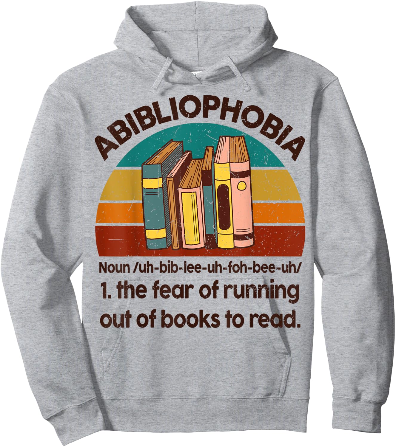 Book-Shirt Abibliophobia Bookworm Girl Women Teacher Reading Hoodie - Hoodie | Ash