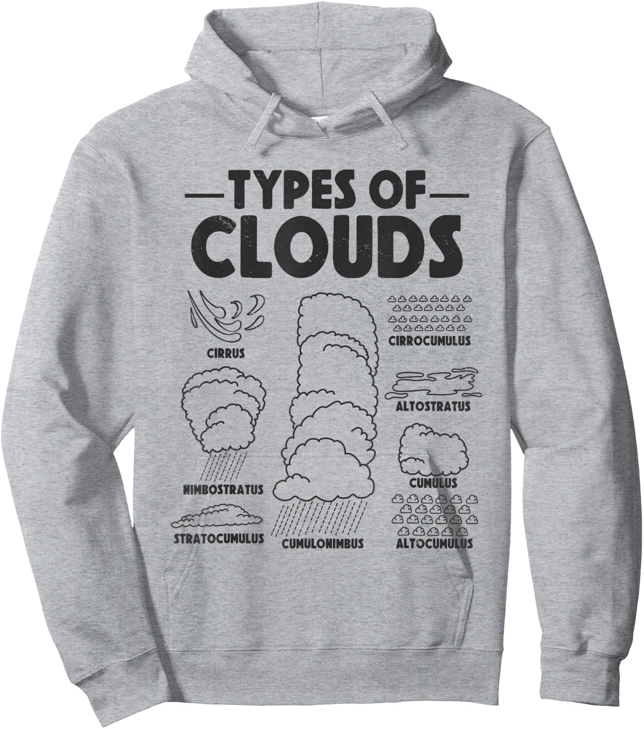 Types Of Clouds Meteorologist Forecasting Weather Clouds Hoodie - Hoodie | Ash