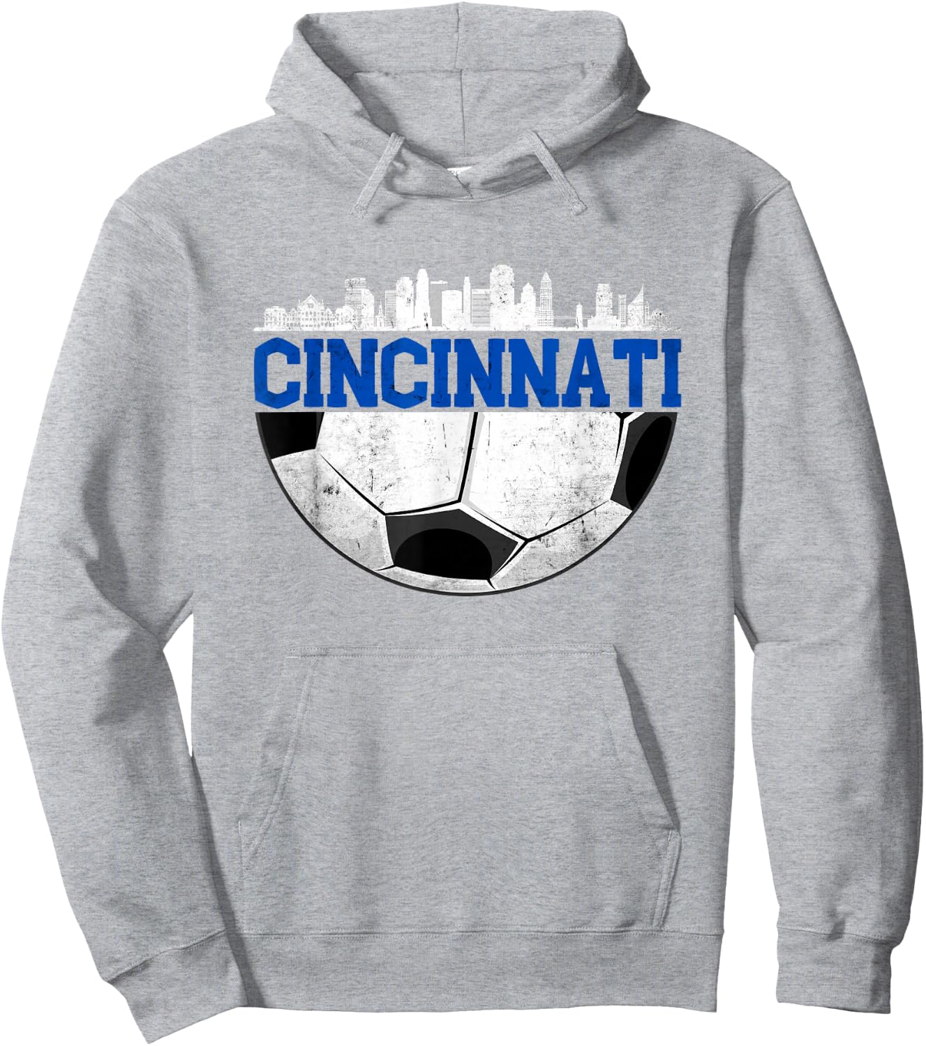 Cincinnati Soccer Distressed Cincy 'NATI Hoodie - Hoodie | Ash
