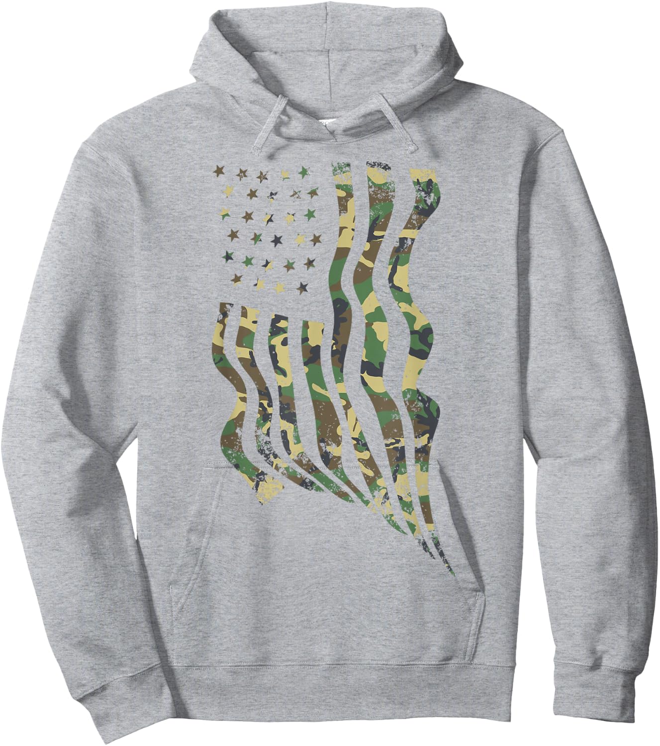 USA Camouflage Flag Shirt | Classic Army Print Gift Hoodie - Hoodie | Ash