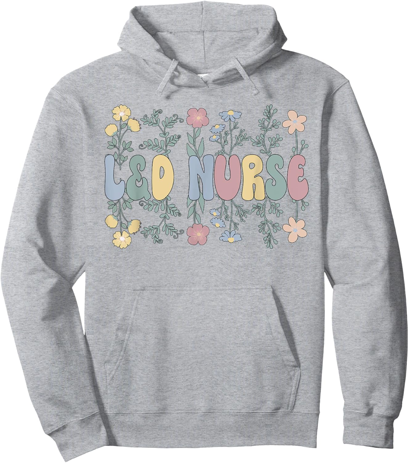 Groovy L&D Nurse Labor And Delivery Nurse Flowers Hoodie - Hoodie | Ash