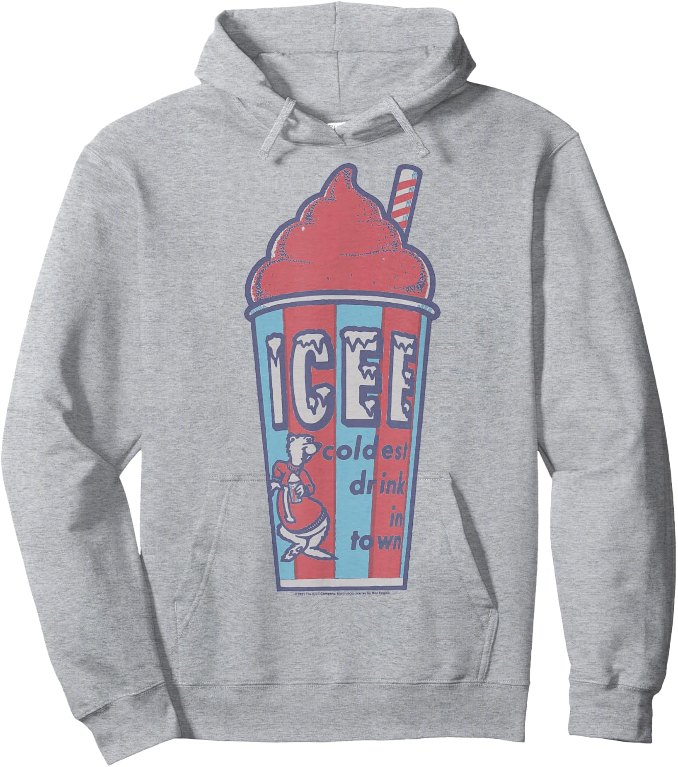 ICEE Bear Classic Coldest Drink In Town Logo V-2 Hoodie - Hoodie | Ash