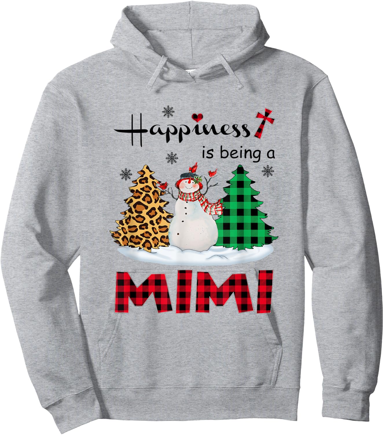 Happiness is being a Mimi Snowman Merry Christmas Hoodie - Hoodie | Ash