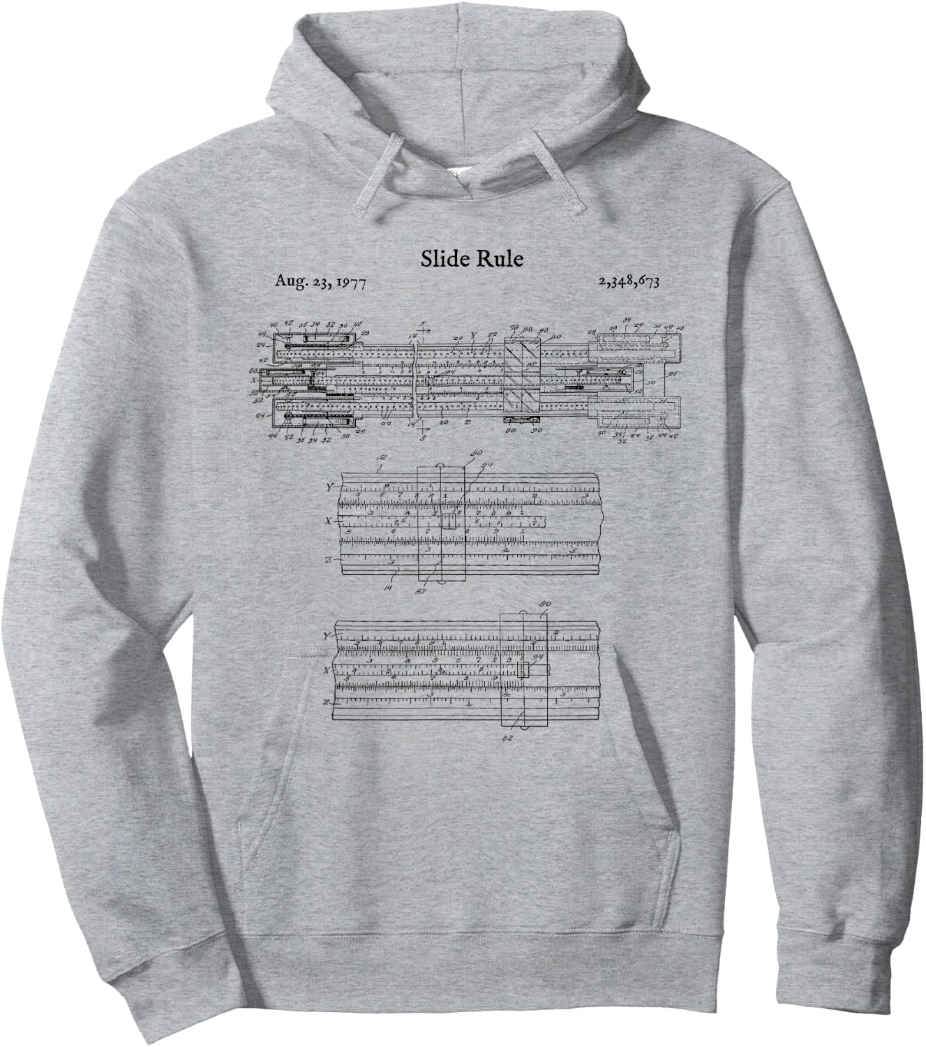 Vintage Slide Rule Shirt - Engineer Mechanical Calculator Hoodie - Hoodie | Ash
