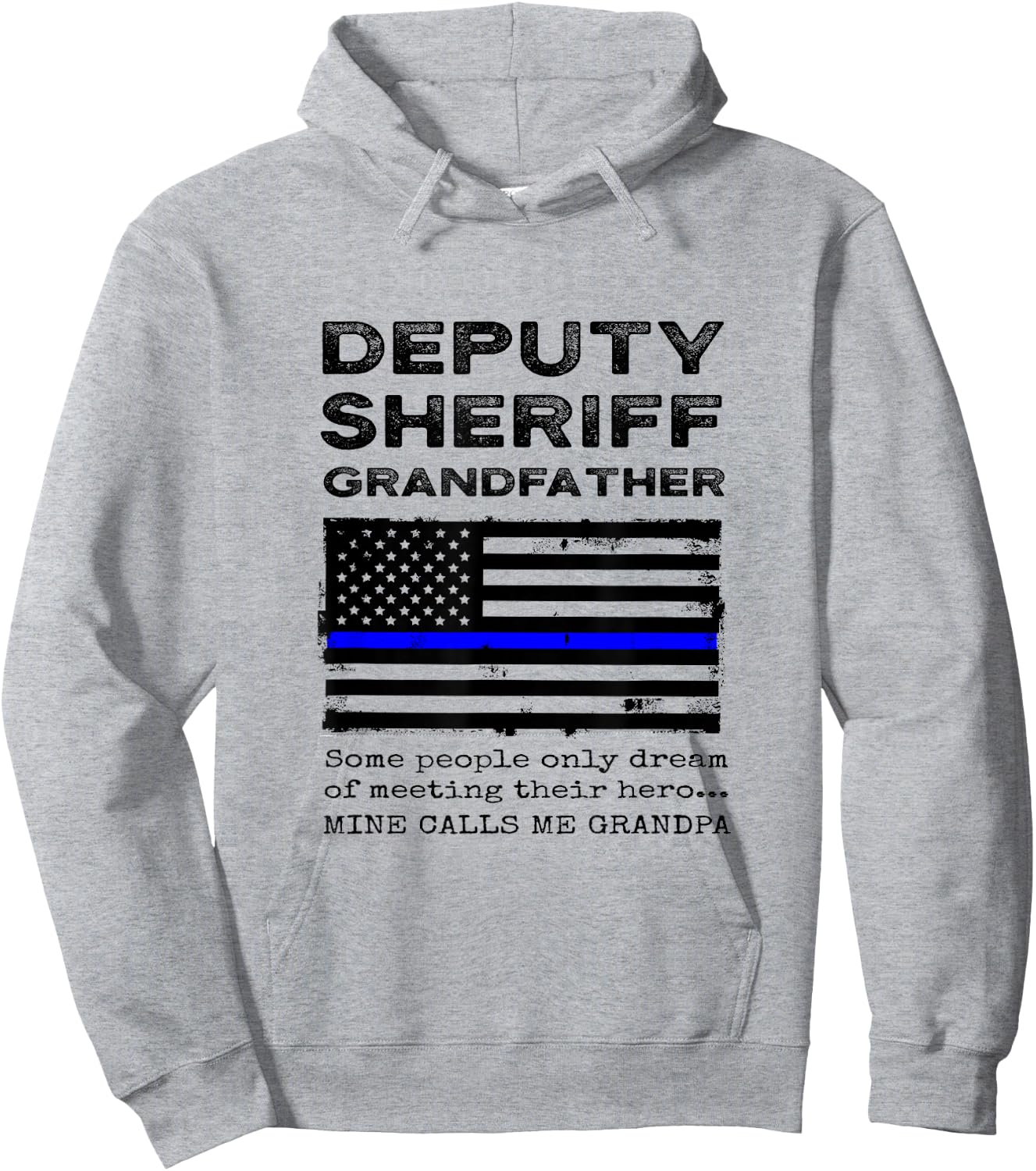 Proud Deputy Sheriff Grandfather Grandpa Granddad Grandchild Hoodie - Hoodie | Ash