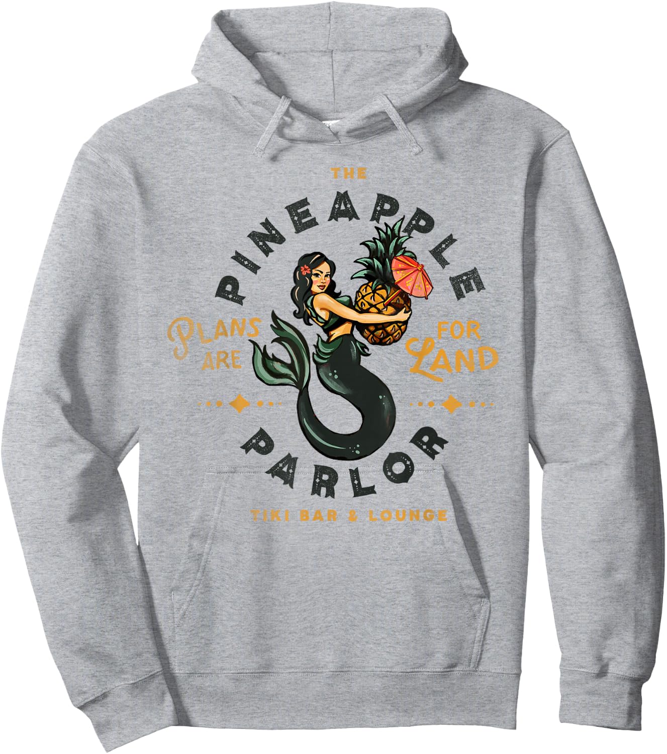 The Pineapple Parlor Tiki Bar & Lounge Vintage Pinup Mermaid Small Hoodie - Hoodie | Ash