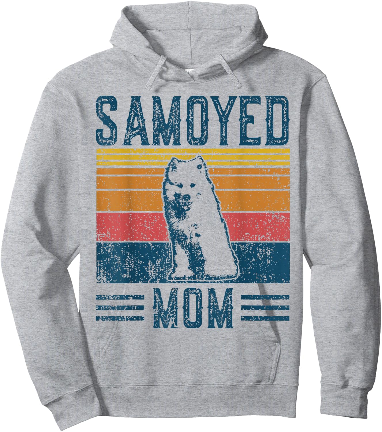 Dog Samoyed Mom - Vintage Samoyed Mom Hoodie - Hoodie | Ash