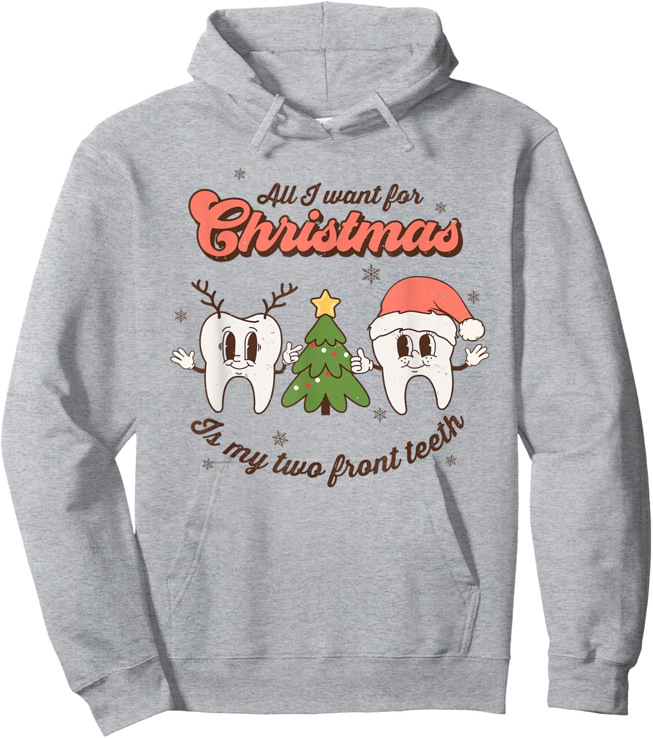 All I want for Christmas is My Two Front Teeth Funny Hoodie - Hoodie | Ash