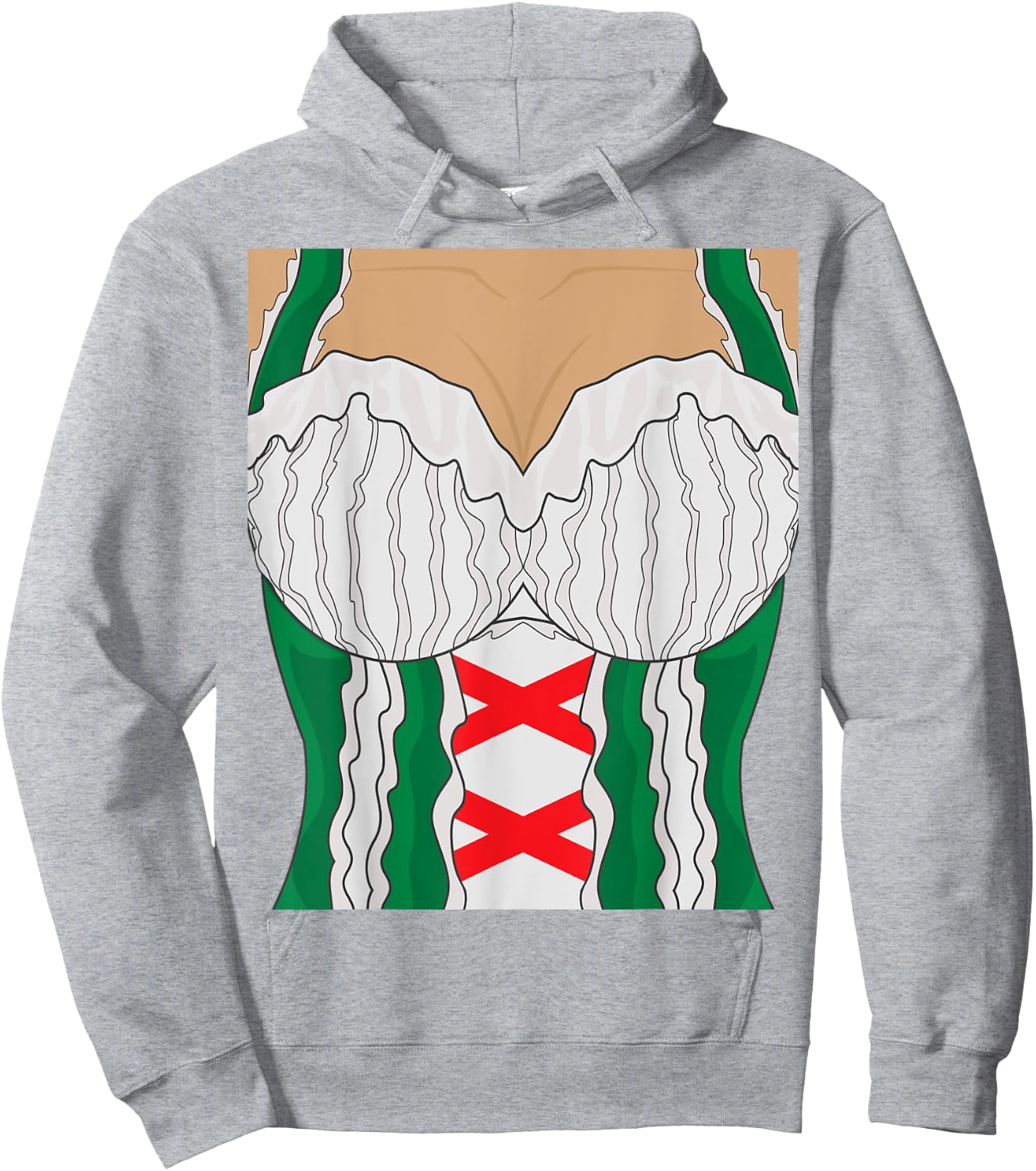 Oktoberfest Bavarian Dirndl Dress with Cleavage Hoodie - Hoodie | Ash