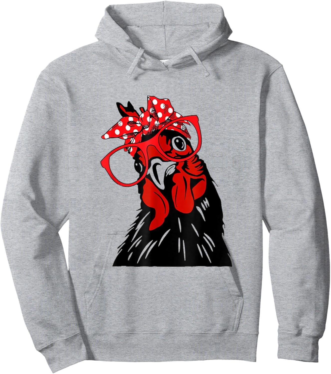 Chicken with bandana headband and glasses cute Hoodie - Hoodie | Ash
