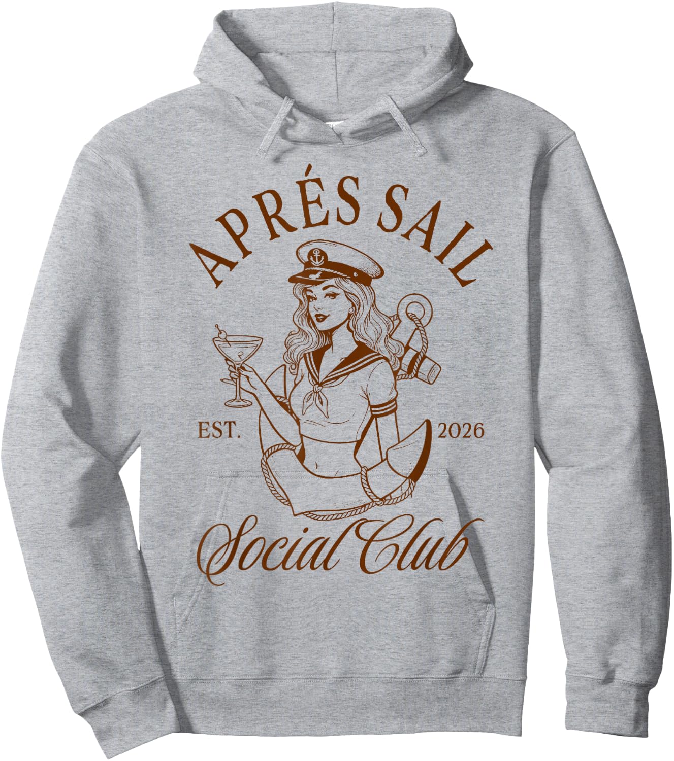 Girls Trip Fishing Lover Apres Sail Social Club Est. 2026 Hoodie - Hoodie | Ash